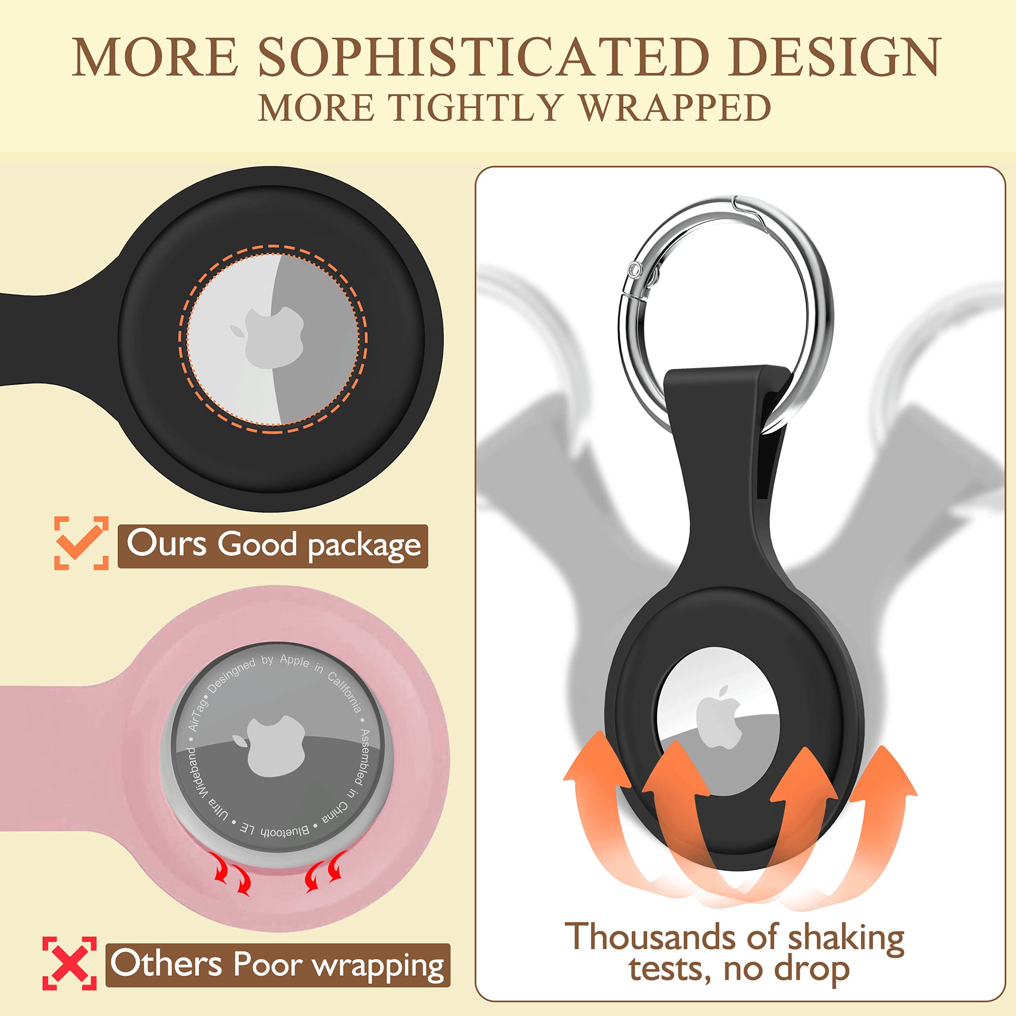 4 Pack Airtag Holder With Keychain Airtag Case With Anti Lost Keychain, Protective Air Tag, Item Finders, For For Dog, Cat, Luggage, Wallet, Backpacks