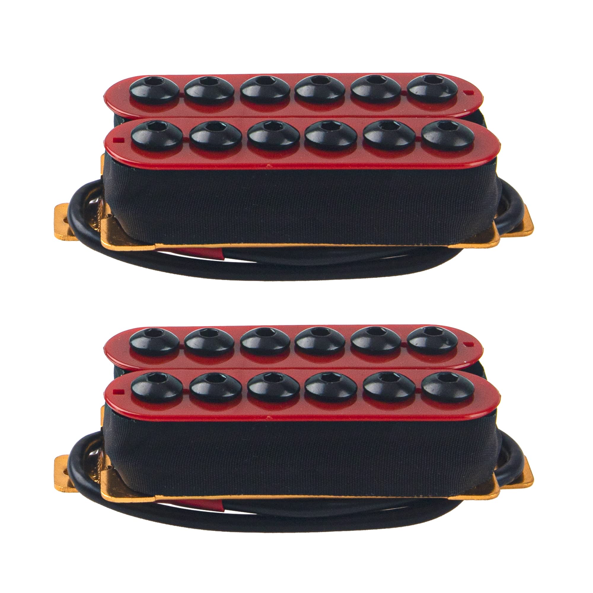 1Pair Yootones High Output Magnet Electric Guitar Neck Bridge Pickup Set N/B Compatible With Electric Guitar Pickup (Red)