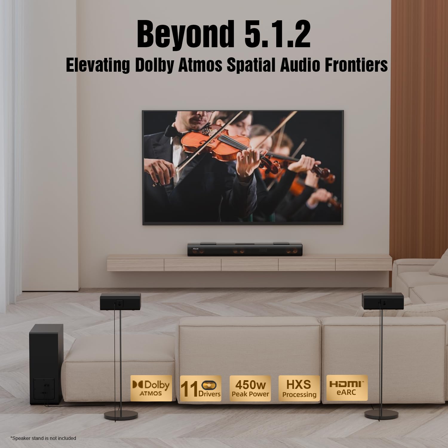 Hiwill Enhanced 5.1.2Ch Dolby Atmos Soundbar, Home Theater Surround Sound System For Tv, Sound Bar For Smart Tv With 6.5'' Subwo