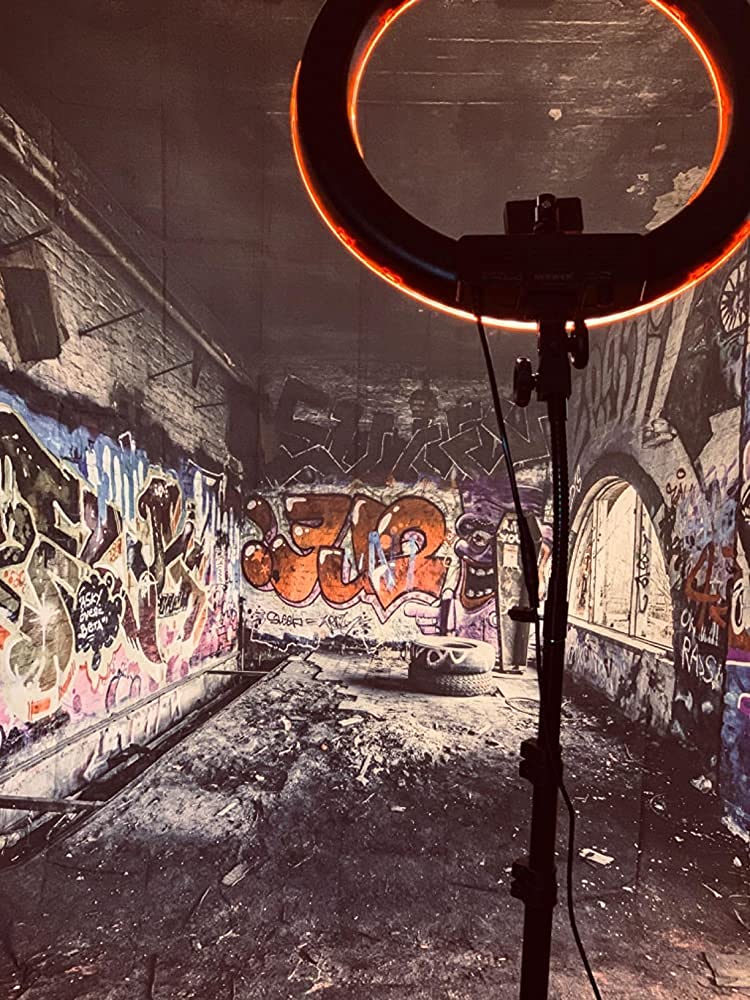 Lfeey 8X8Ft Graffiti Wall Backdrops For Photography Underground Subway Dirty Grunge Street Graffito Birck Wall Punk Style Photos