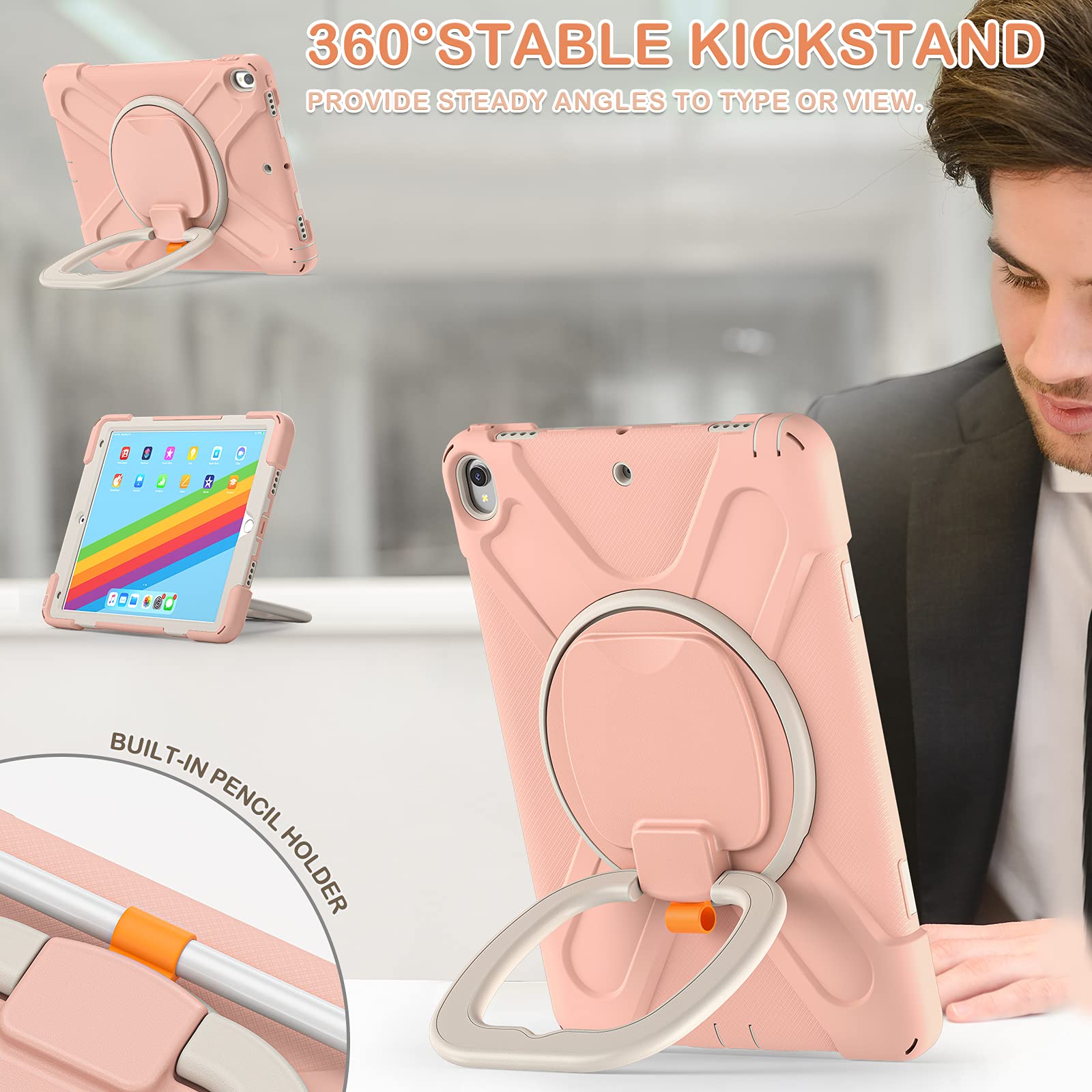 Batyue 10.5 Inch Case For Ipad Pro 2017 Released/Ipad Air 3Rd Generation 2019 Released;Rugged Heavy Duty Protective Cover With P