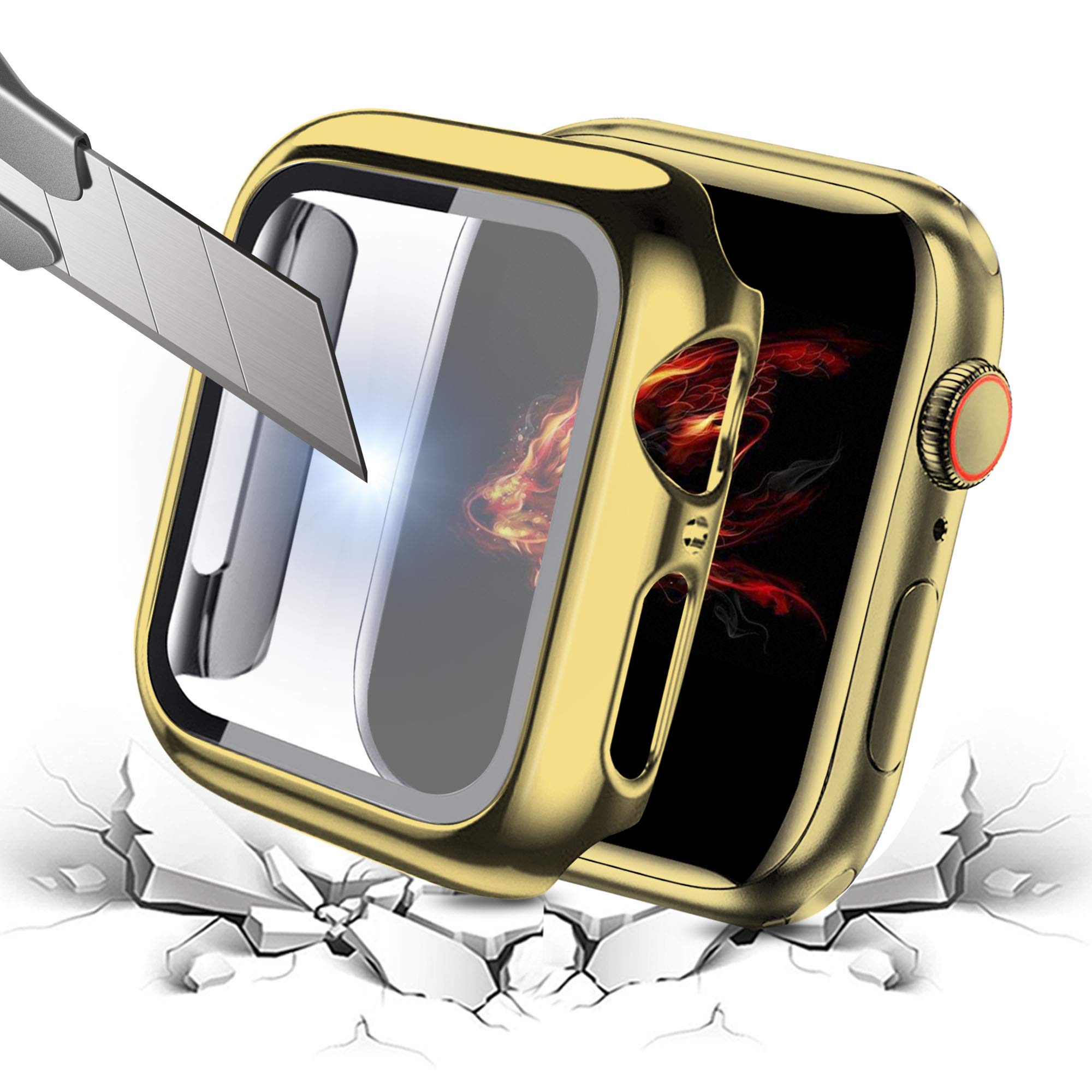 Bekomo 3 Pack Apple Watch Band With Screen Protector Case, Stainless Steel Metal, Elegant Design, Easy Adjustment, High Tech Sur