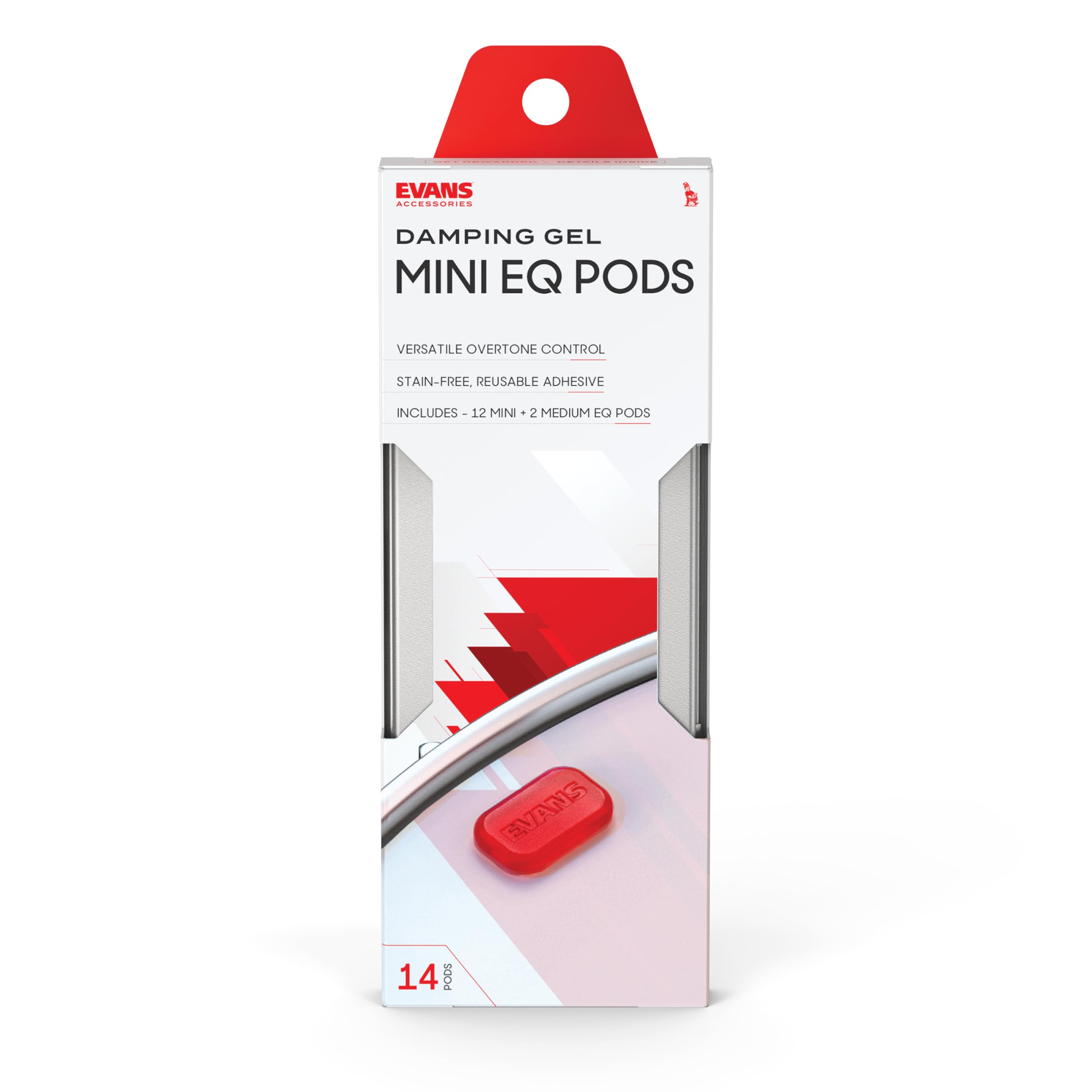 Evans Mini Eq Pods Drum Damper Gels - Small Dampeners - Stain-Free, Holds Shape - Apply And Remove - Keeps Grip, Shape, Effectiv