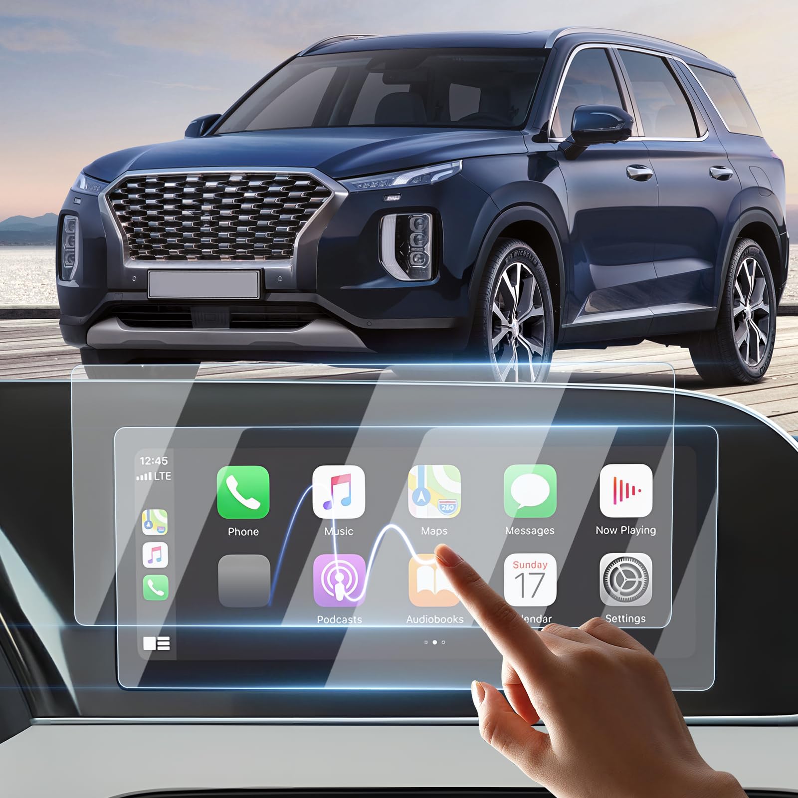 Sunsdrew 2Pcs Screen Protector For 2020 2021 2022 Hyundai Palisade Ltd Limited Calligraphy 10.25 Inch Touch Screen Radio Display