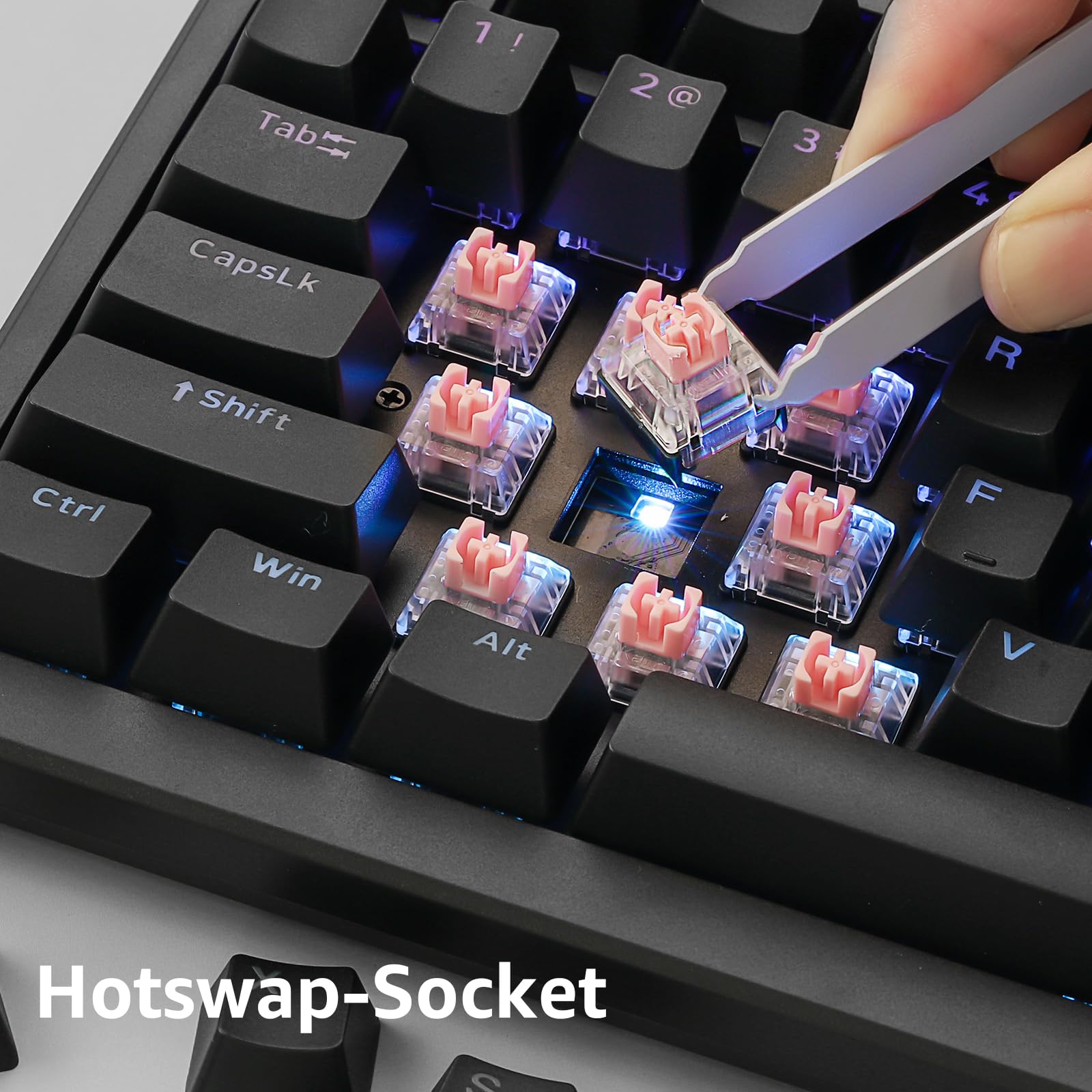Monsgeek Rapid Trigger Gaming Keyboard With Magnetic Switches, 75% Wired Mechanical Keyboard Mg75S He Black Shine Through (Kailh
