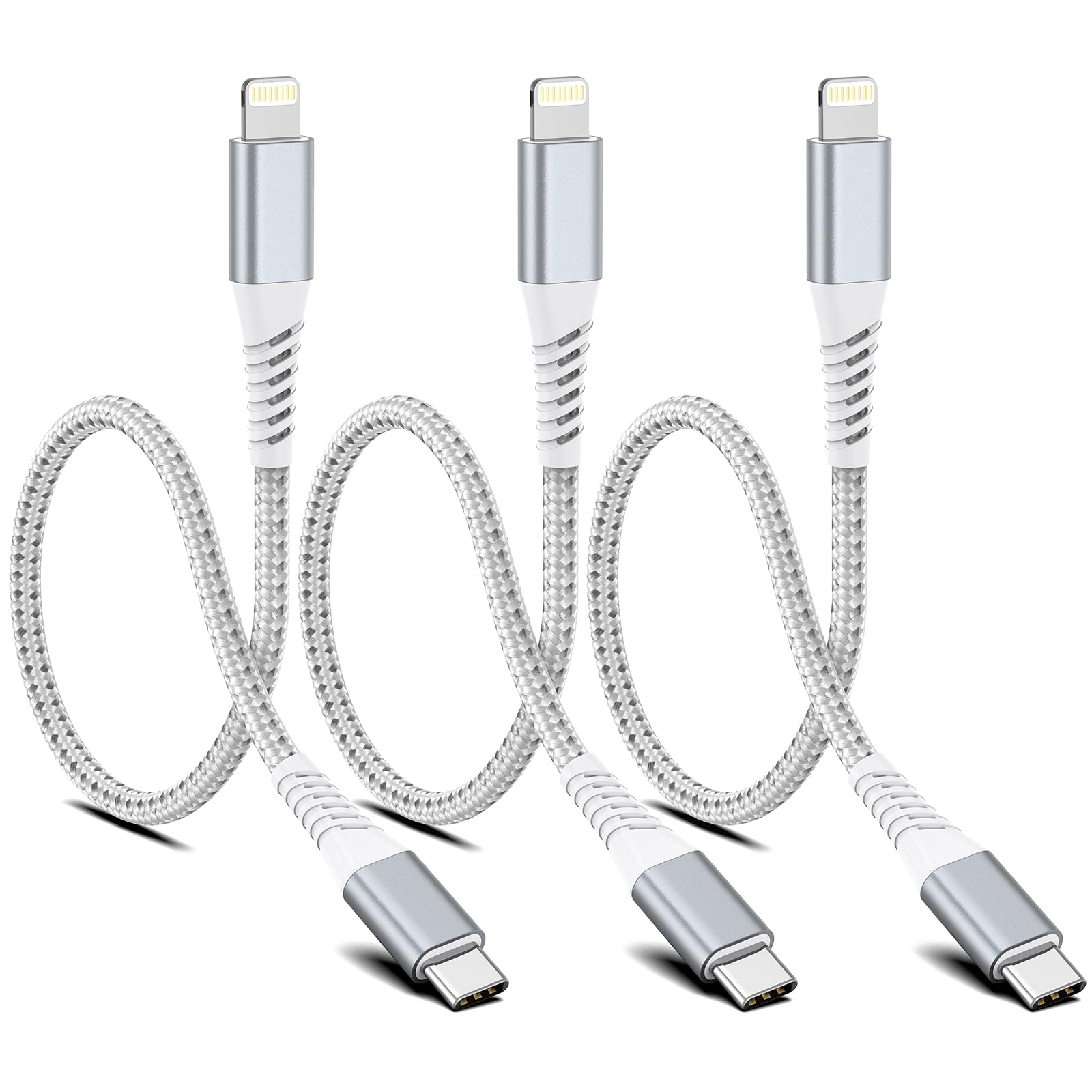 Short Usb C To Lightning Cable?6 Inch, 3 Pack?Braided Type C To Lightning Cable Pd Fast Charging 0.5 Foot Usbc To Lightning Cabl