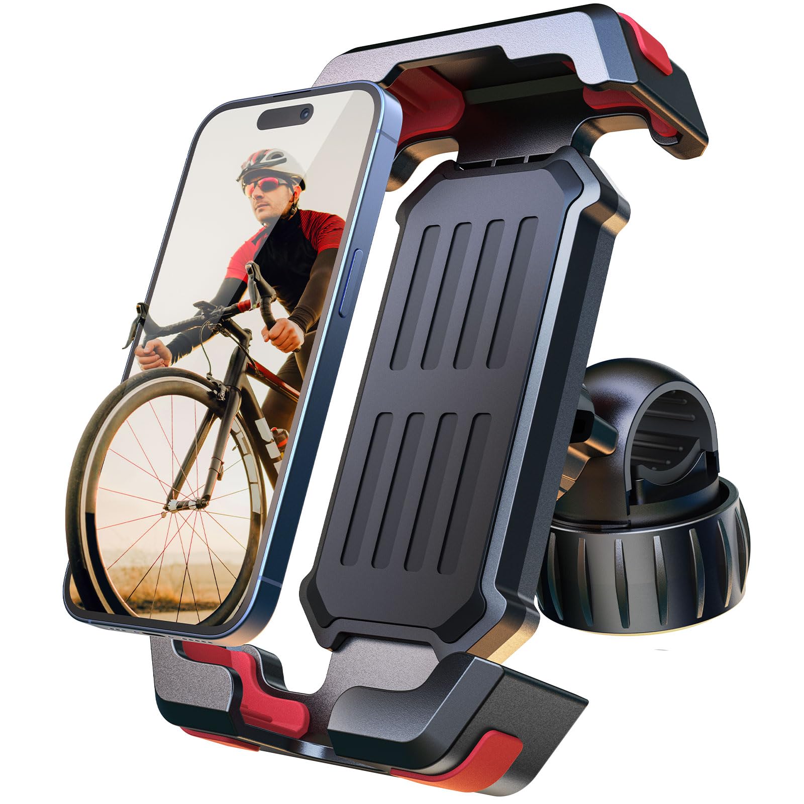 Motorcycle Bike Phone Holder, [Upgraded 3S Quick Install] [7.2 In Big Phone Friendly] Adjustable Motorcycle Phone Mount Universa
