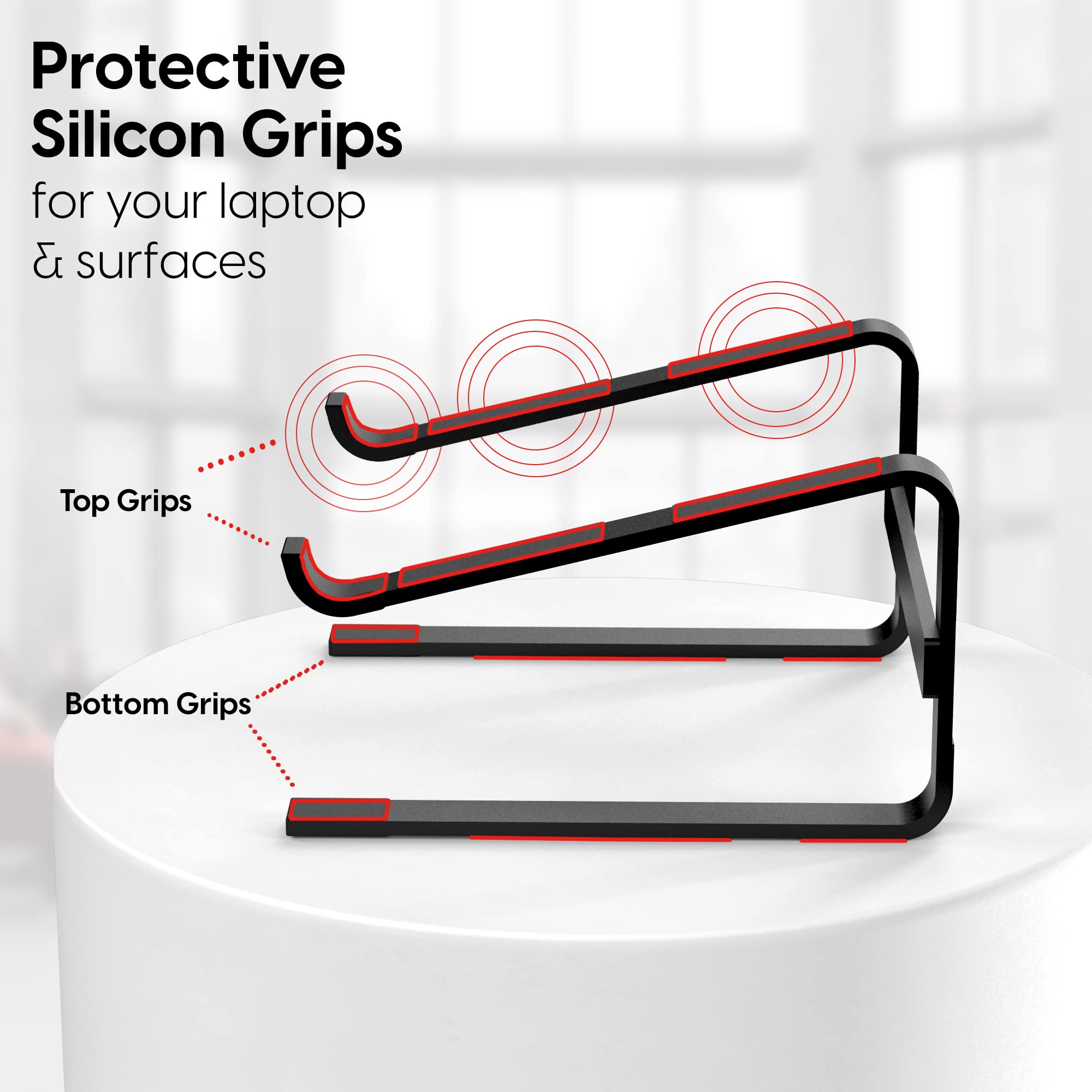 Talk Works Ergonomic Laptop Stand For Desk   Universal Compatibility Computer Monitor Riser Stand Pedestal For Desktop W/ Padded