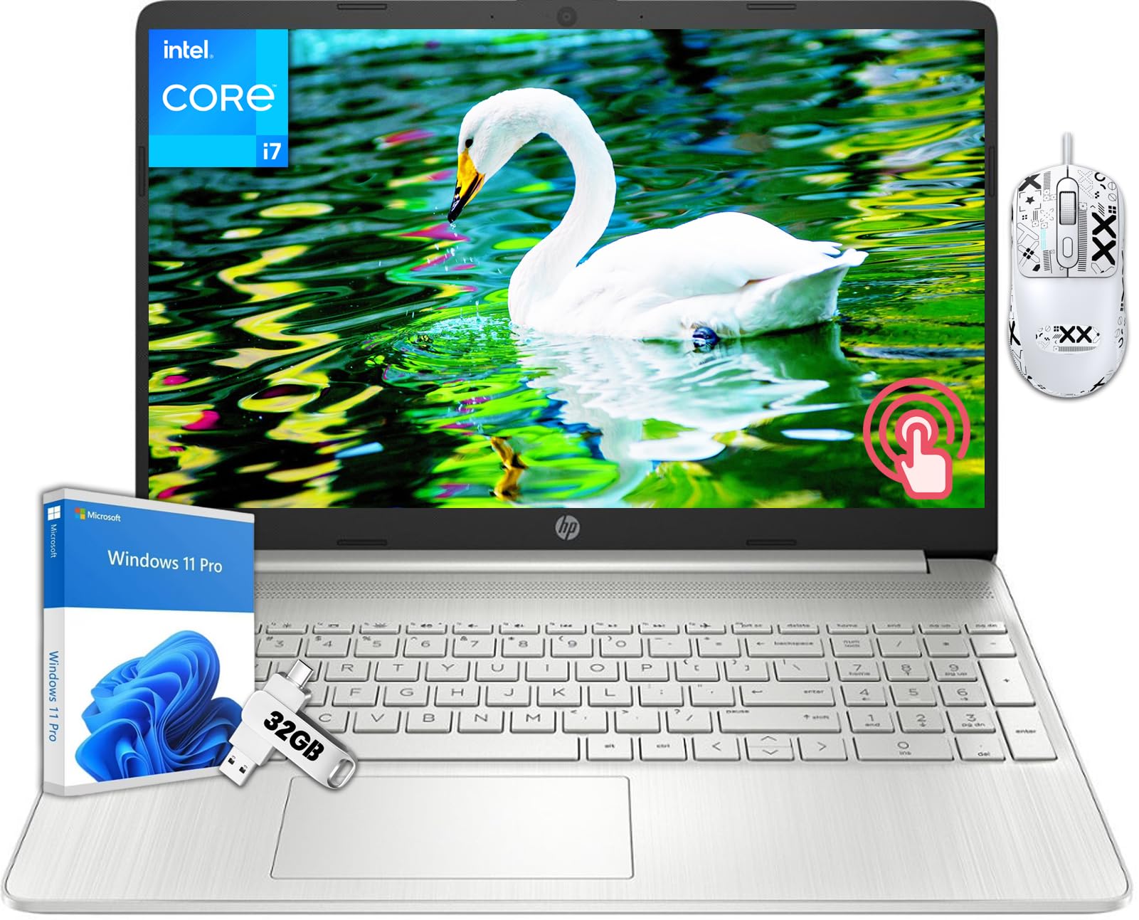 Hp Touchscreen Laptop For Business Student, 15.6'' Fhd, Intel I7-1255U, 32 Gb Ram, 1 Tb Ssd, Webcam, Long Battery Life, Hdmi, Wi