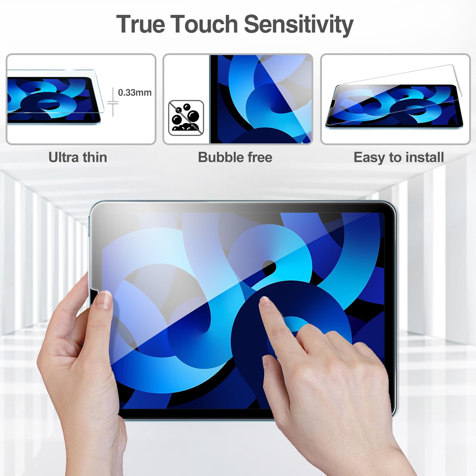 Procase 1 Pack Screen Protector For Ipad Air 5Th 2022 / Ipad Air 4Th 2020 / Ipad Pro 11 4Th 2022/ 3Rd 2021/ 2Nd 2020/ 1St 2018, Tempered Glass For 10.9 Ipad Air 5 4 / Ipad Pro 11' 4 3 2 1 Gen