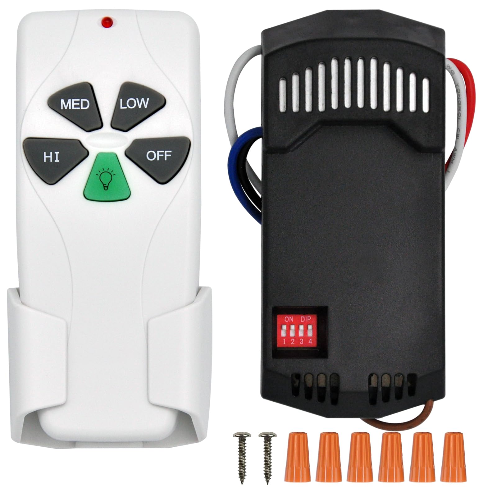 Universal Ceiling Fan Remote Control Kit Replacement For Harbor Breeze Hampton Bay Hunter, W/ Fan28R Receiver Fan 53T Remote Con