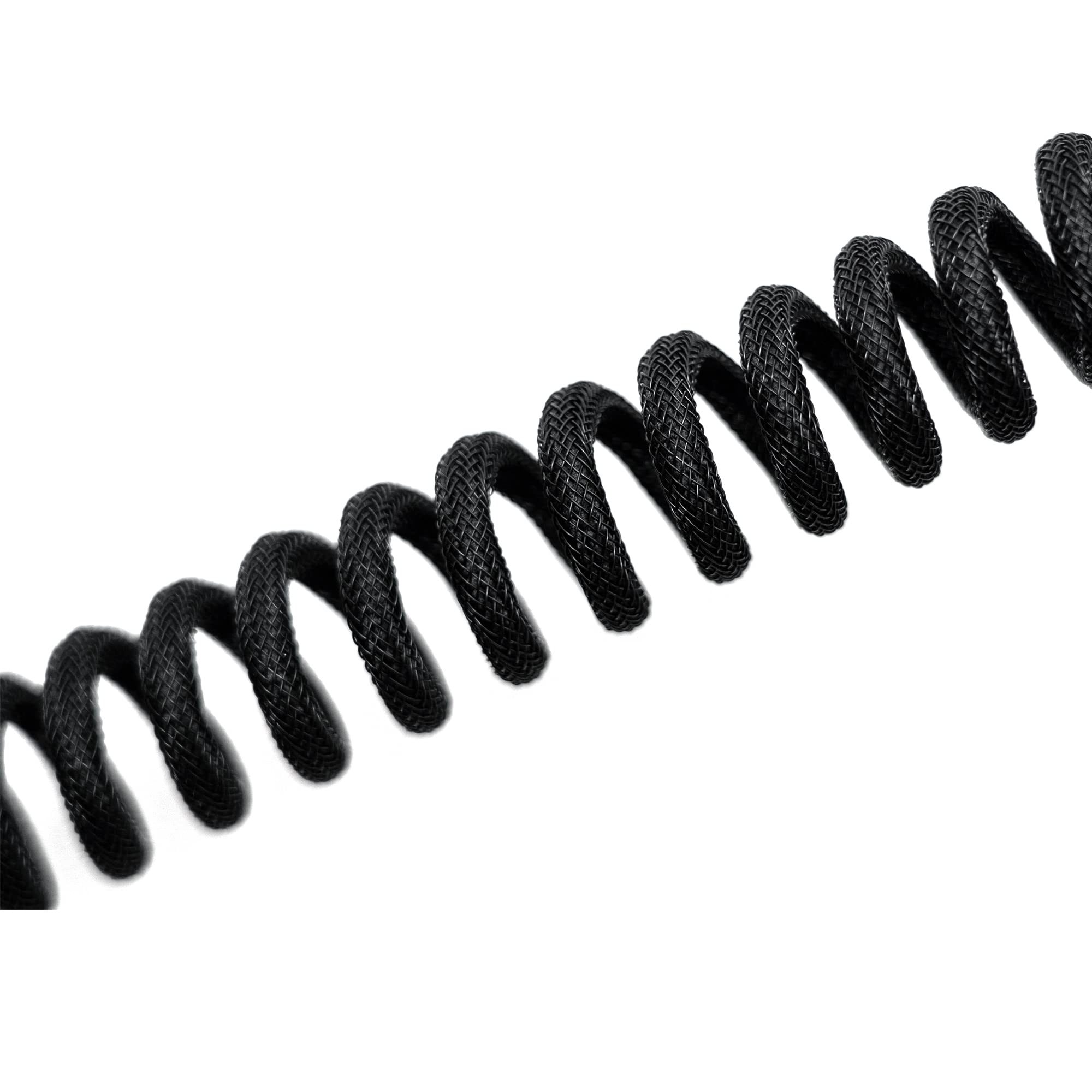 Formulamod Coiled Usb C Keyboard Cable For Mechanical Keyboard, Coiled Usb Aviator Cable For Keyboard, Pro Double Sleeved Cable