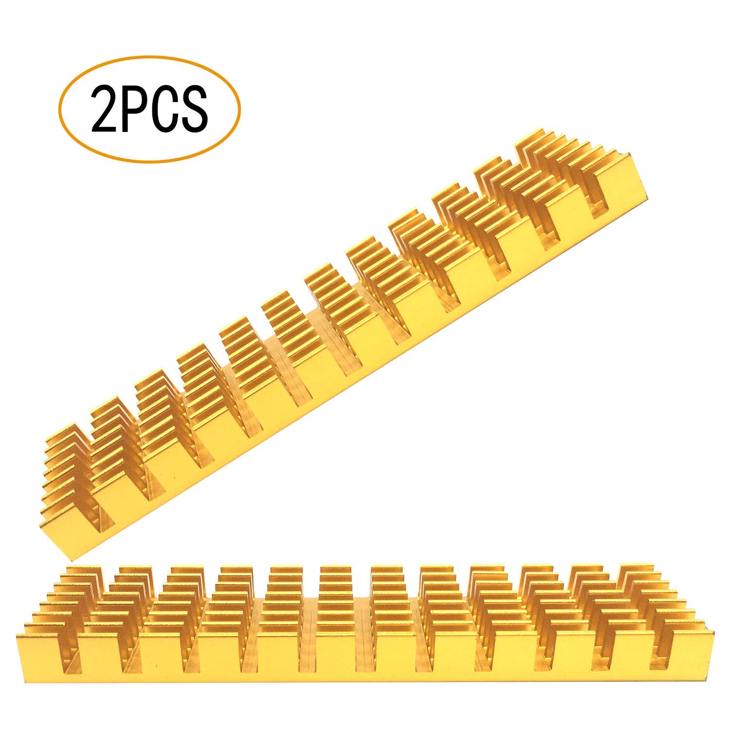2 Pcs Applicable M.2 Nvme Ssd 2280 Heatsinks Gold