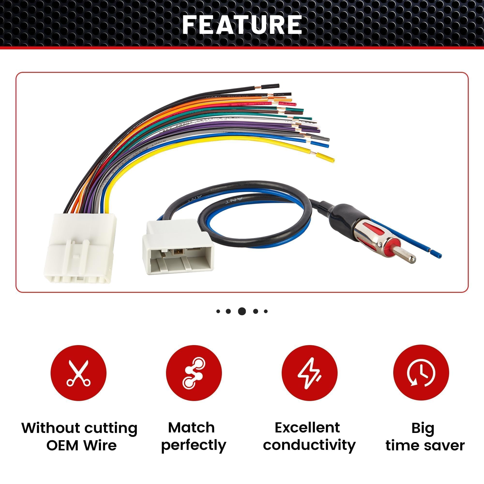 Red Wolf Car Radio Wiring Harness W/Antenna Adapter Select For 2008-2013 Nissan Armada Pathfinder Rogue, 2011-2014 Subaru Imprez