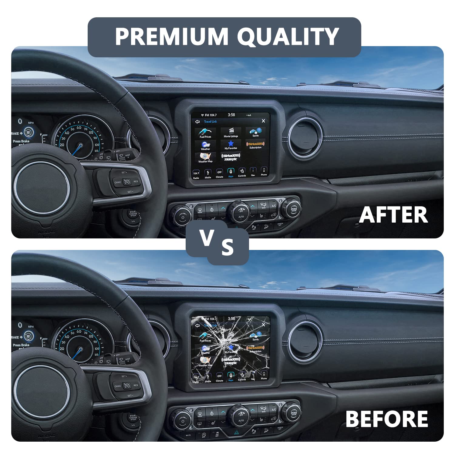 Replacement 8.4'' Uconnect 4C Uaq Lcd Monitor Touch Screen, Radio Navigation New Oem Replacement Fit For Jeep Dodge Ram Chrysler