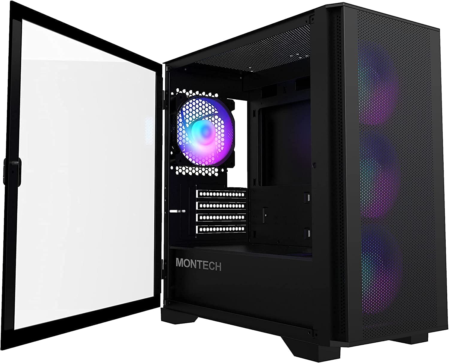 Montech AIR 100 ARGB Micro-ATX Tower with Four ARGB Fans Pre Installed, Ultra-Minimalist Design, Fine Mesh Front Panel, High Air
