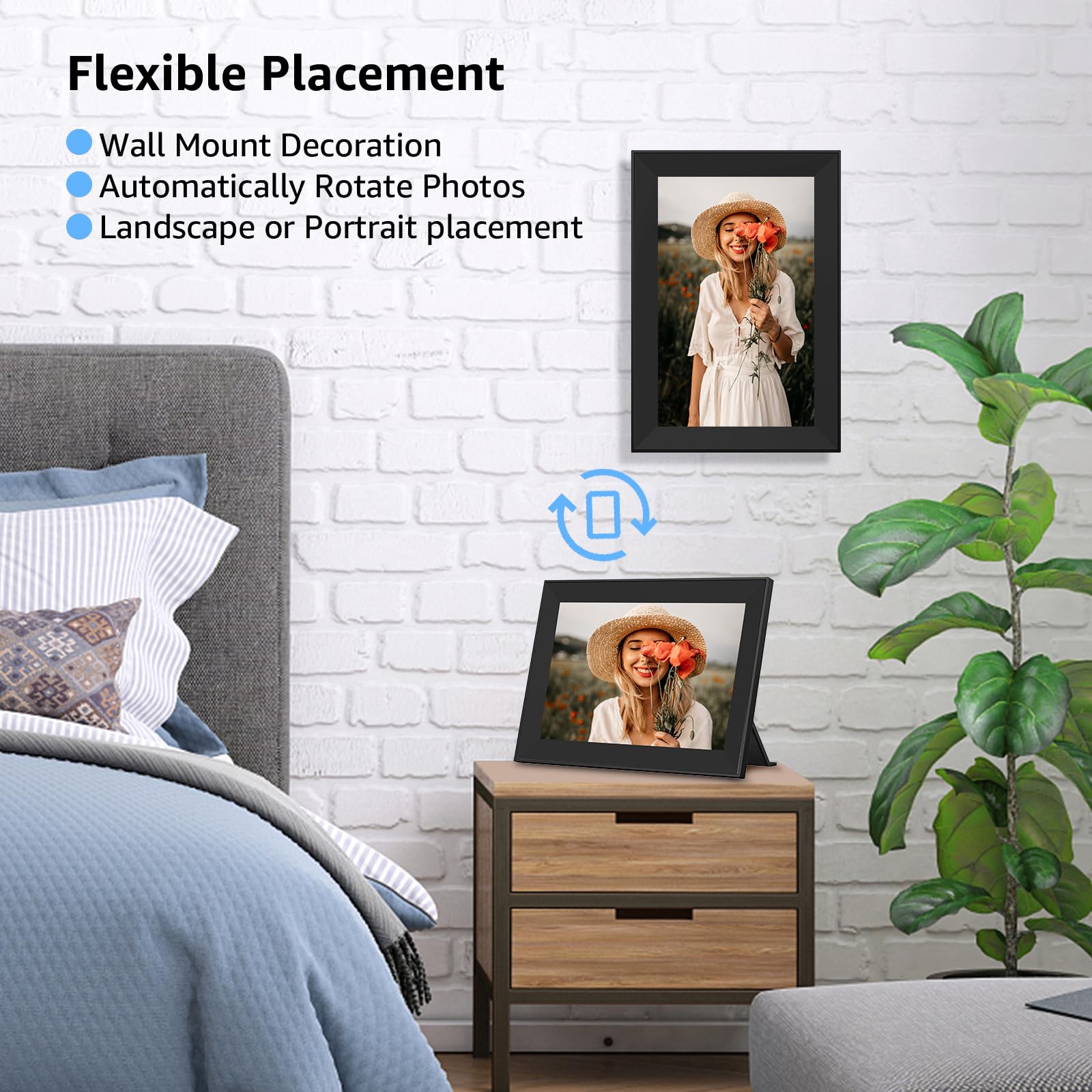 Frameo Wifi Digital Picture Frame With 10.1 Inch Ips Touch Screen,Loading Pictures To 32Gb Smart Digital Photo Frame Via Frameo