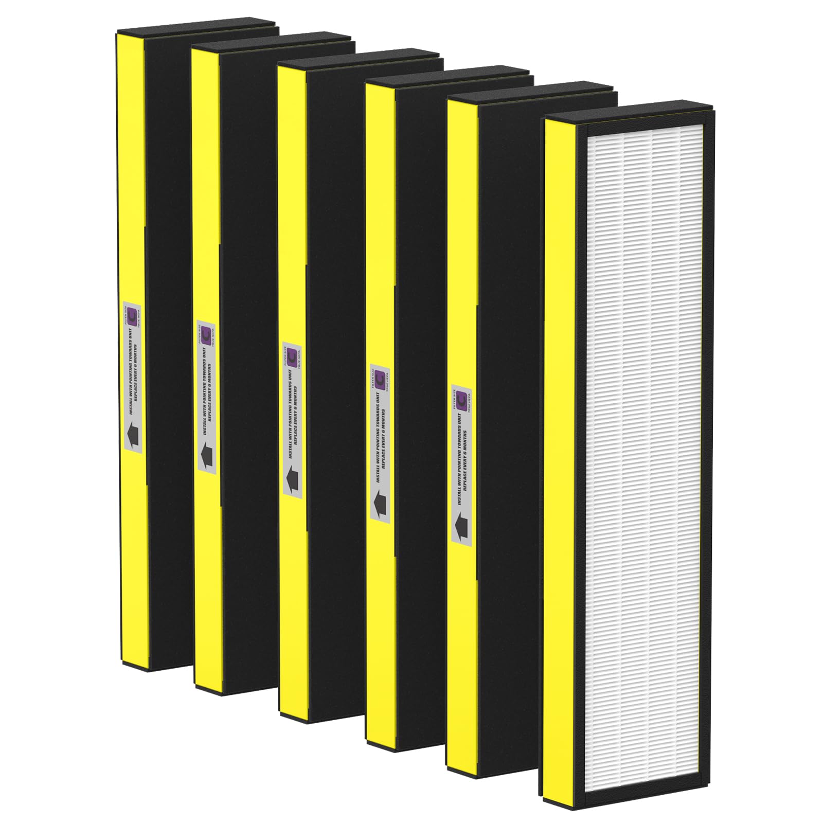 Fmdzfl 6 Pack Flt5000 True Hepa Replacement Filter C For Purifier Ac5000, Ac5000E, Ac5250Pt, Ac5350B, Ac5350Bca, Ac5350W, Ac5300