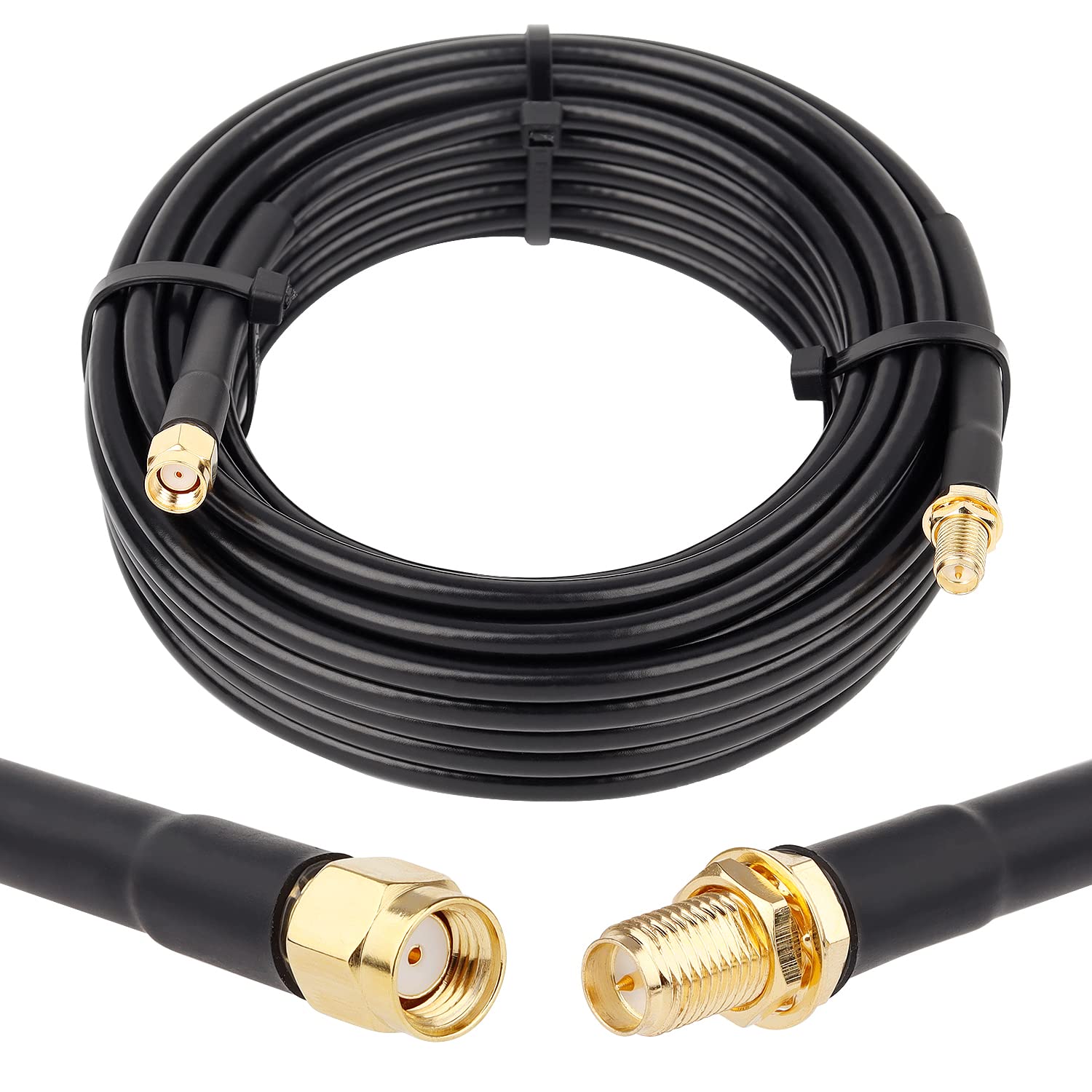25Ft Rp Sma Male To Rp Sma Female Coax Cable, Xrds  Rf Rg58 Rp Sma Wifi Antenna Extension Coax Cable For Wifi Lan Router Wireles