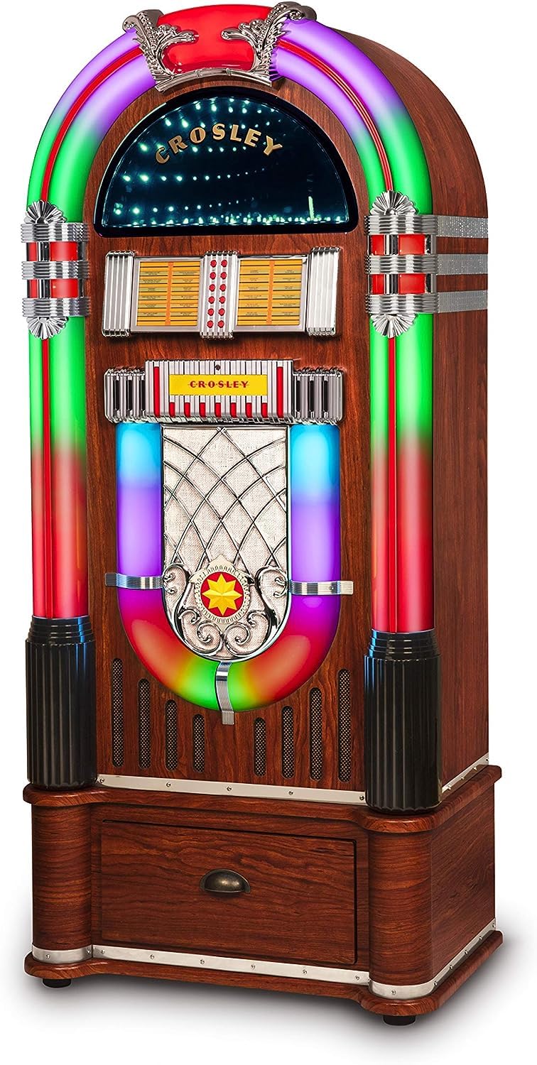 Crosley Cr1215A-Wa Jukebox, Includes Am/Fm Radio & Bluetooth Receiver & Cd Player With St15-Wa Stand Included - Walnut