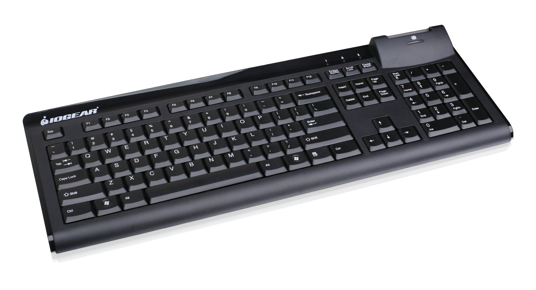 Iogear Gkbsr201 104 Key Keyboard With Built In Common Access Card Reader