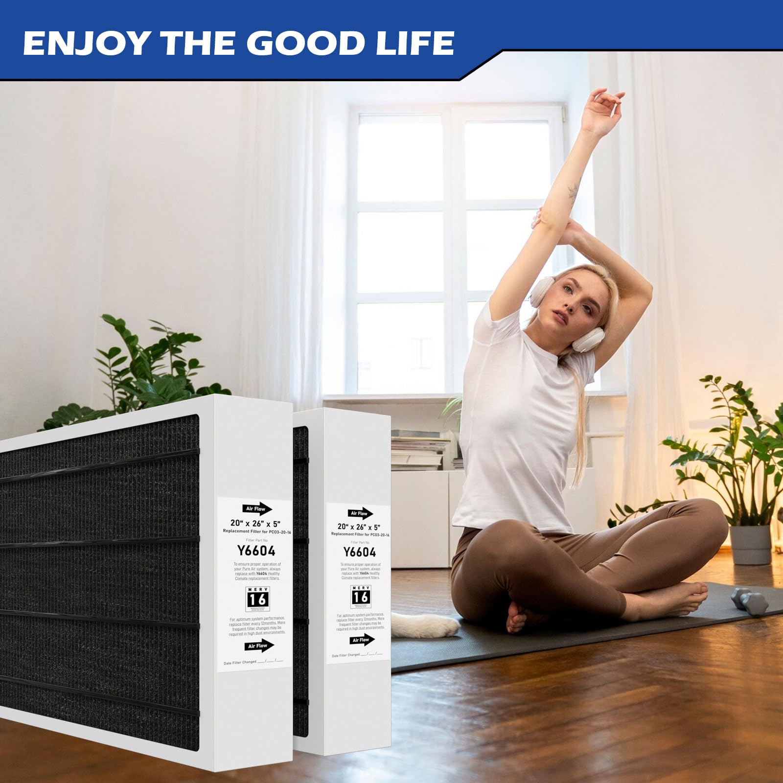 Pitymody Y6604 Merv16 20X26X5 Furnace Replacement Filter Compatible With Lennox Y6604 Pureair Pco3 20 16 Air Purifier Cleaner Pu