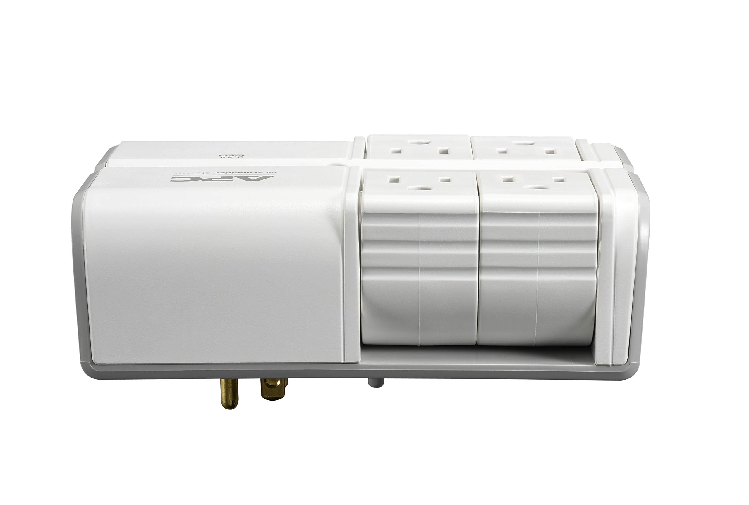 Apc Wall Outlet Surge Protector With Usb Ports, Pe4Wru3, (4) Rotating Multi Plug Outlet, 1080 Joule Surge Protection