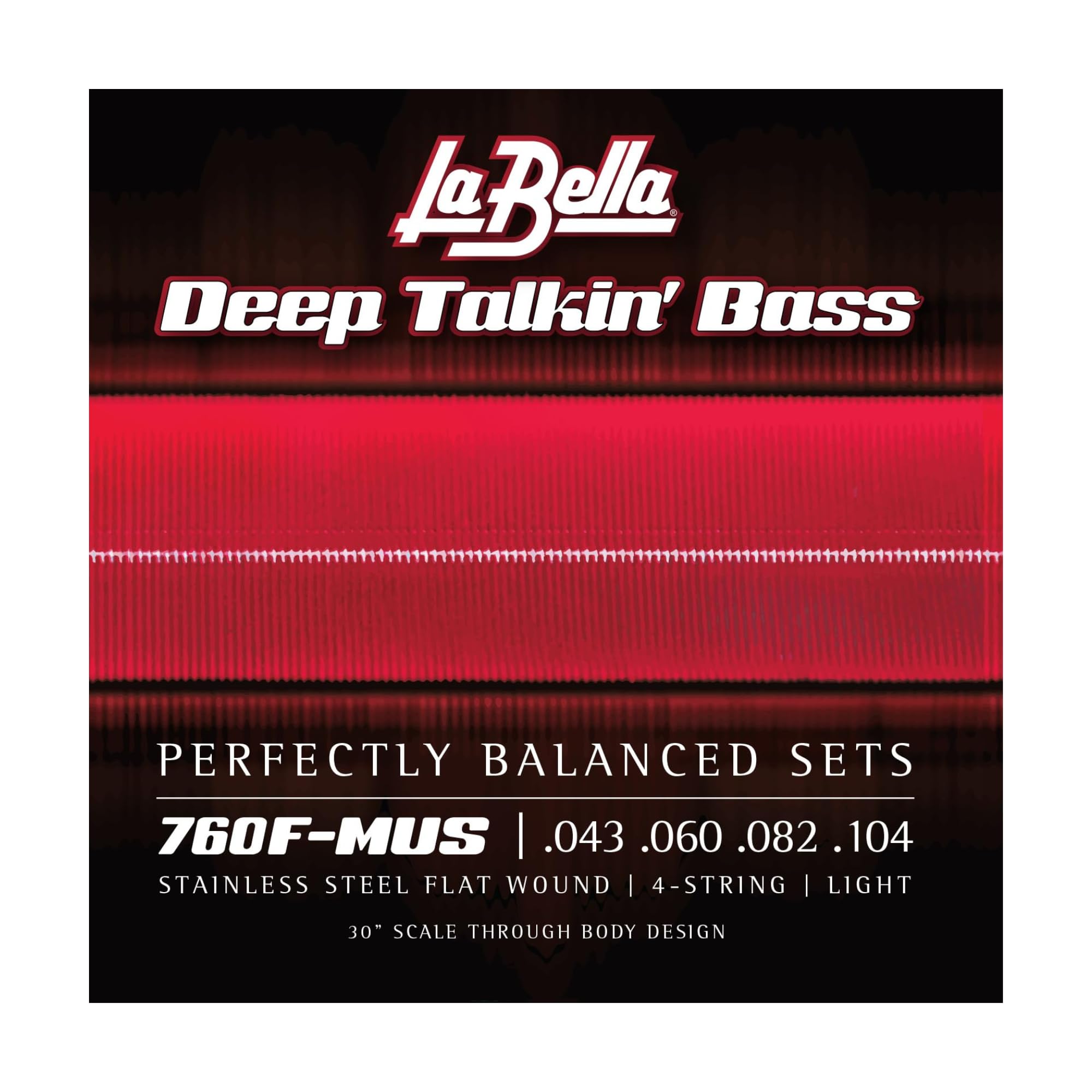 La Bella 760F Mus Stainless Steel Flat Wound 30'' Scale