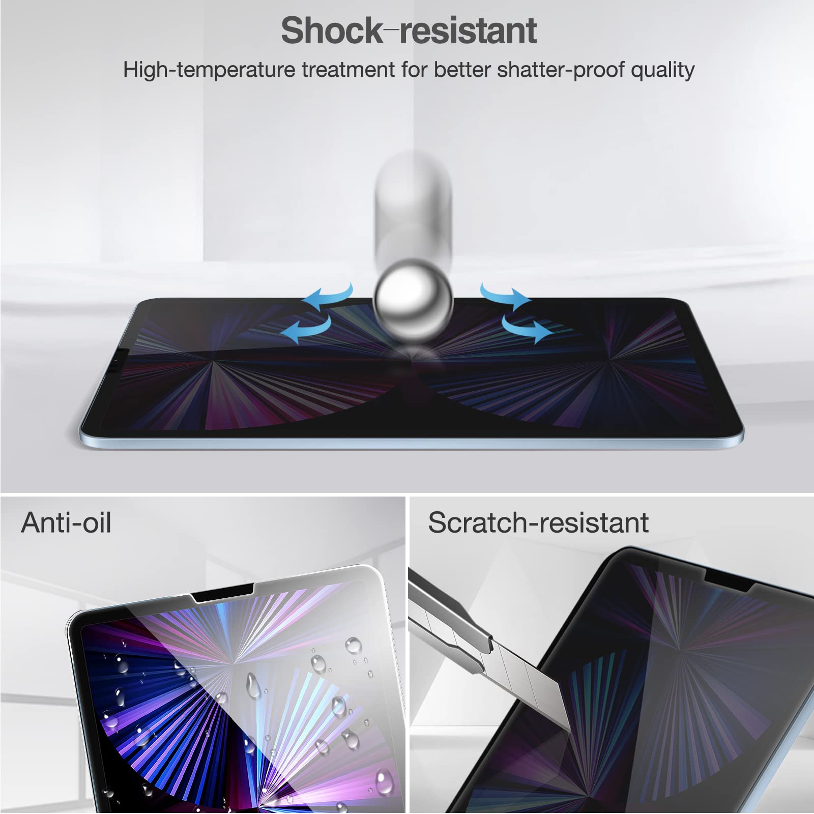 Procase 4 Way Privacy Screen Protector For Ipad Pro 11 4Th 2022, 10.9    Ipad Air 5/4, Ipad Pro 11 3Rd 2Nd 1St, 360 Degree Tempe