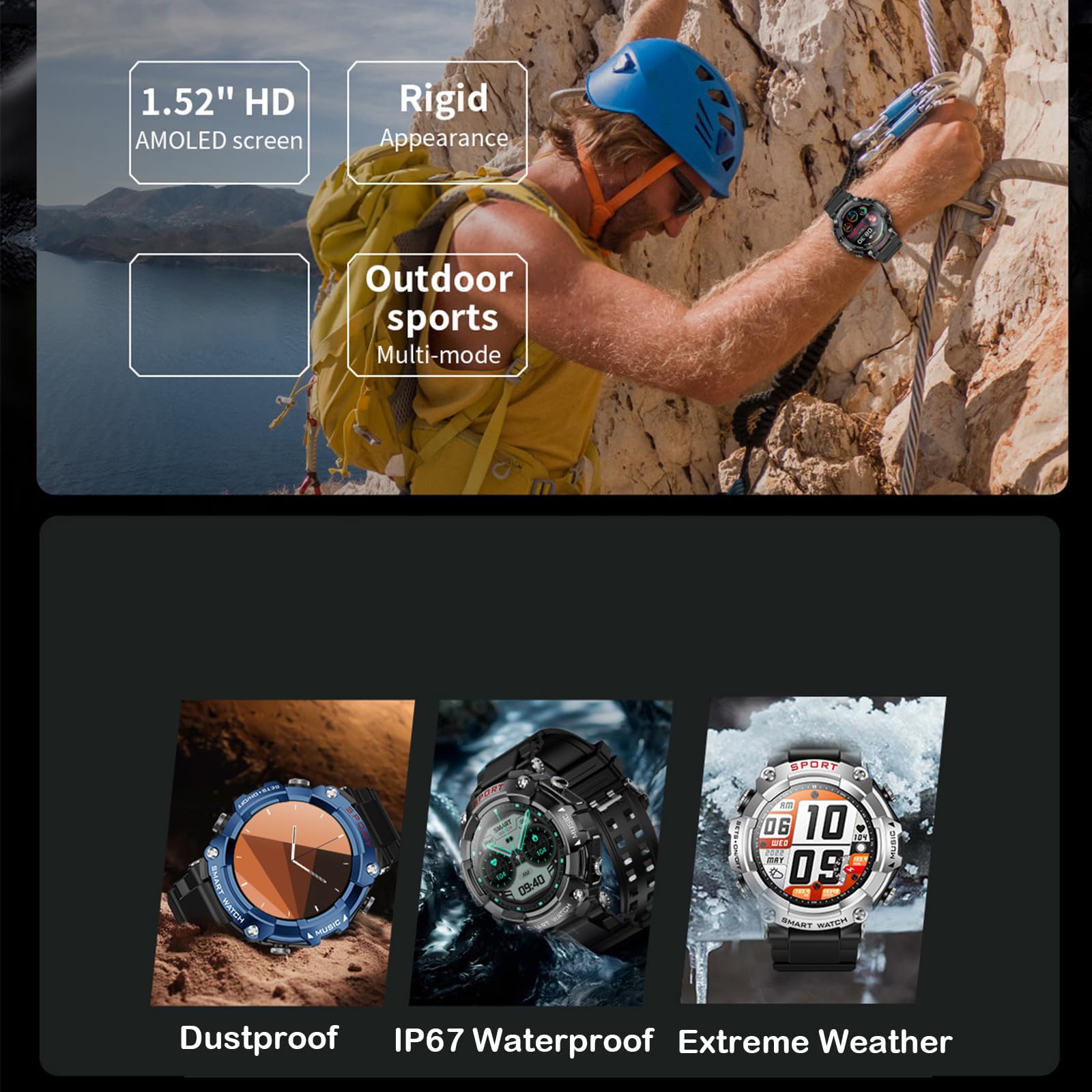 Etigood 2 In 1 Smart Bluetooth Watch With Wireless Earbuds,1.52 '' Fitness Watch For Men Women, Ipx7 Waterproof, 110 Sport Modes