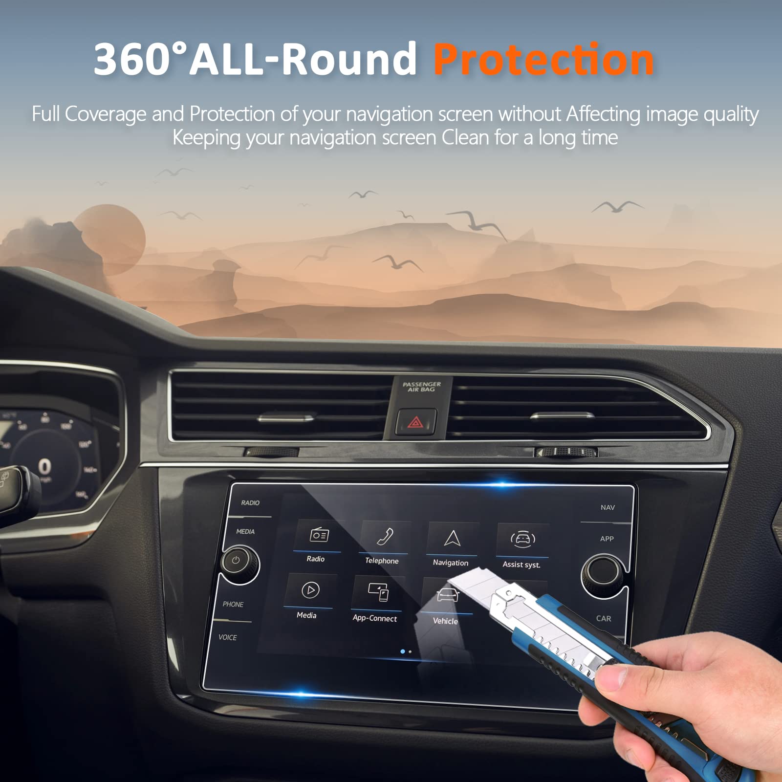 Cdefg Screen Protector For Volkswagen Jetta 2021 2022 2023 2024 Accessories Touch Screen For Vw Jetta Sel Gli 2024 Radio Display Screen Cover  8' Tempered Glass
