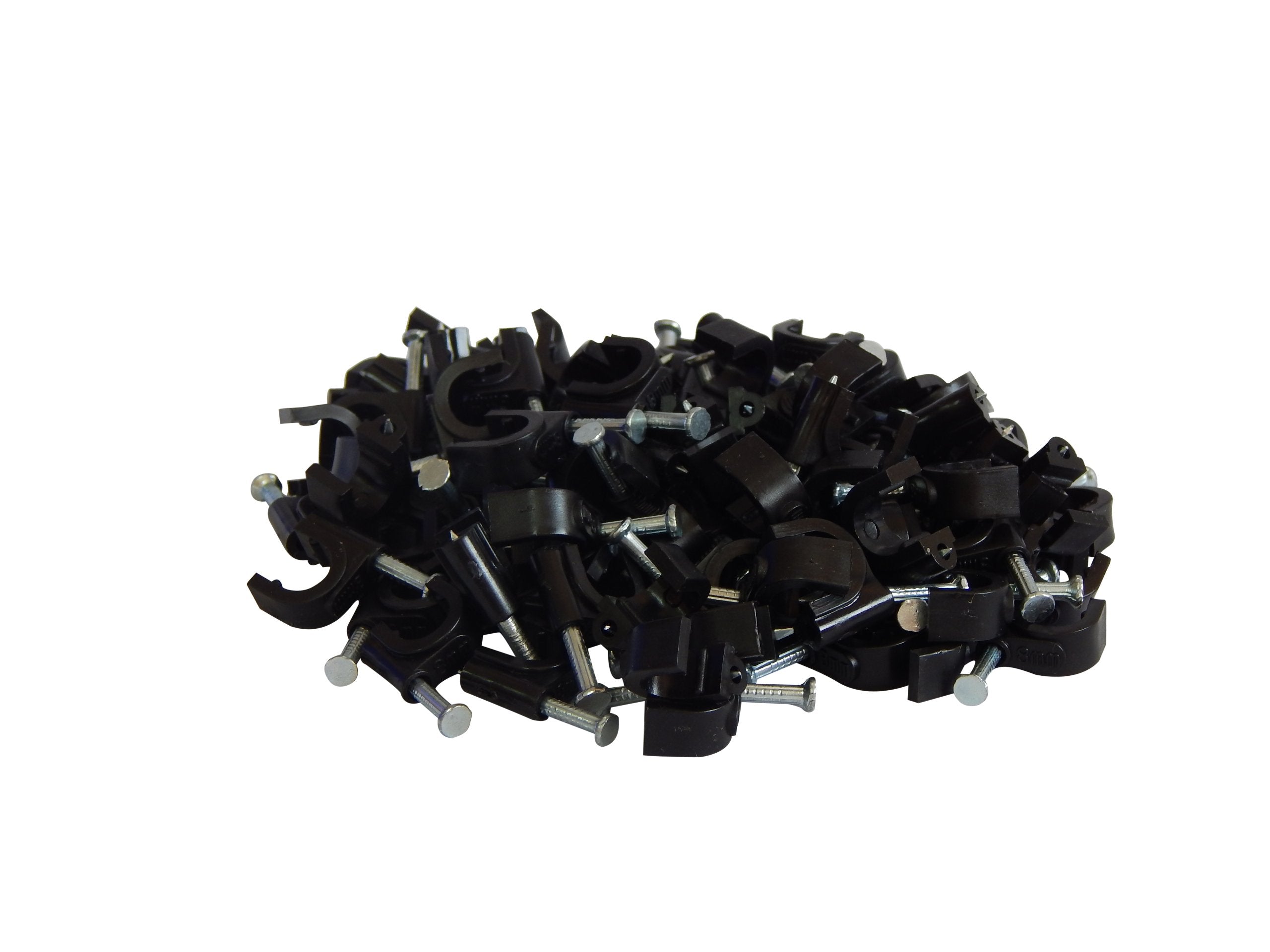 Your Cable Store RG6 Cable Clips Nail-in Fastener 8mm Black 100 Pack