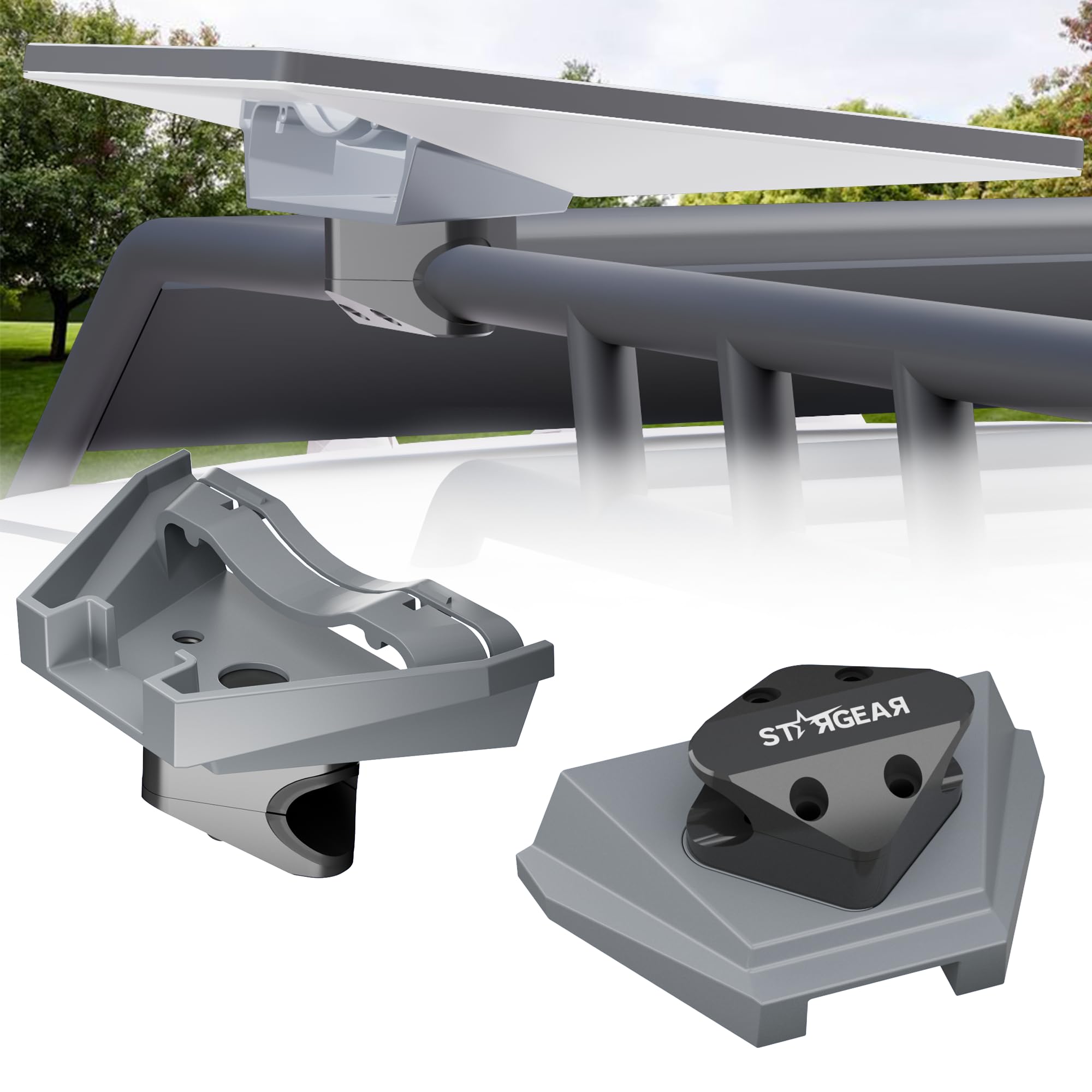 STARGEAR Starlink Mini Mount, Anti-Theft Tube Aluminum Alloy Bar Mount with Secure Lock Fits Round Rail Diameter 0.87 1 1.25