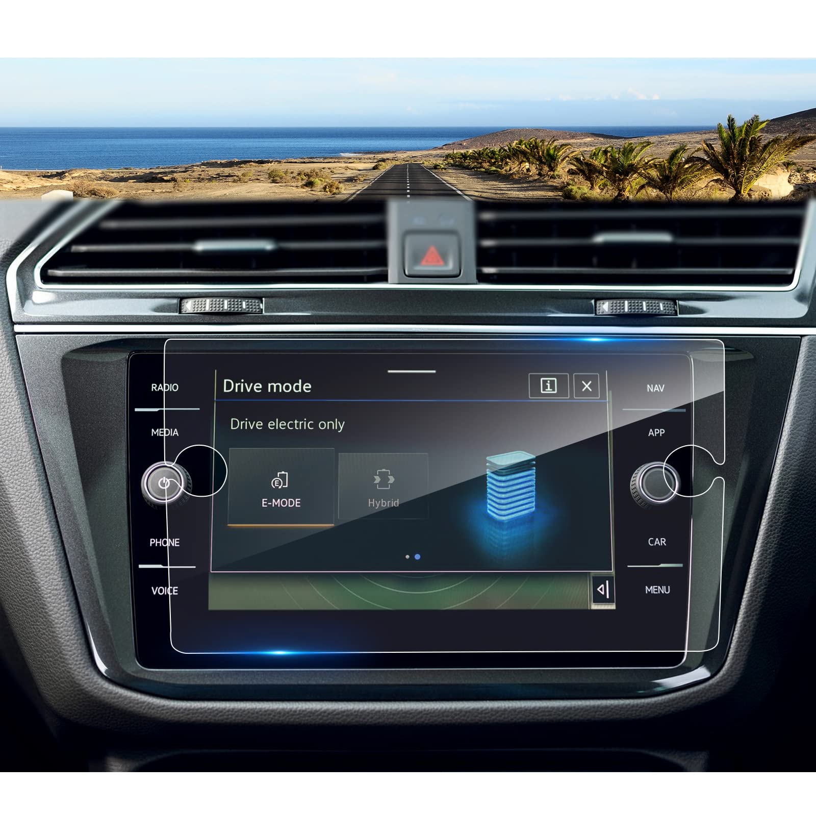 Coleya 2018 2023 2024 Tiguan Screen Protector For Tiguan (Se/Se R Line Black/Sel/Sel R Line) 8 Inch Touch Screen, 9H Hardness Te