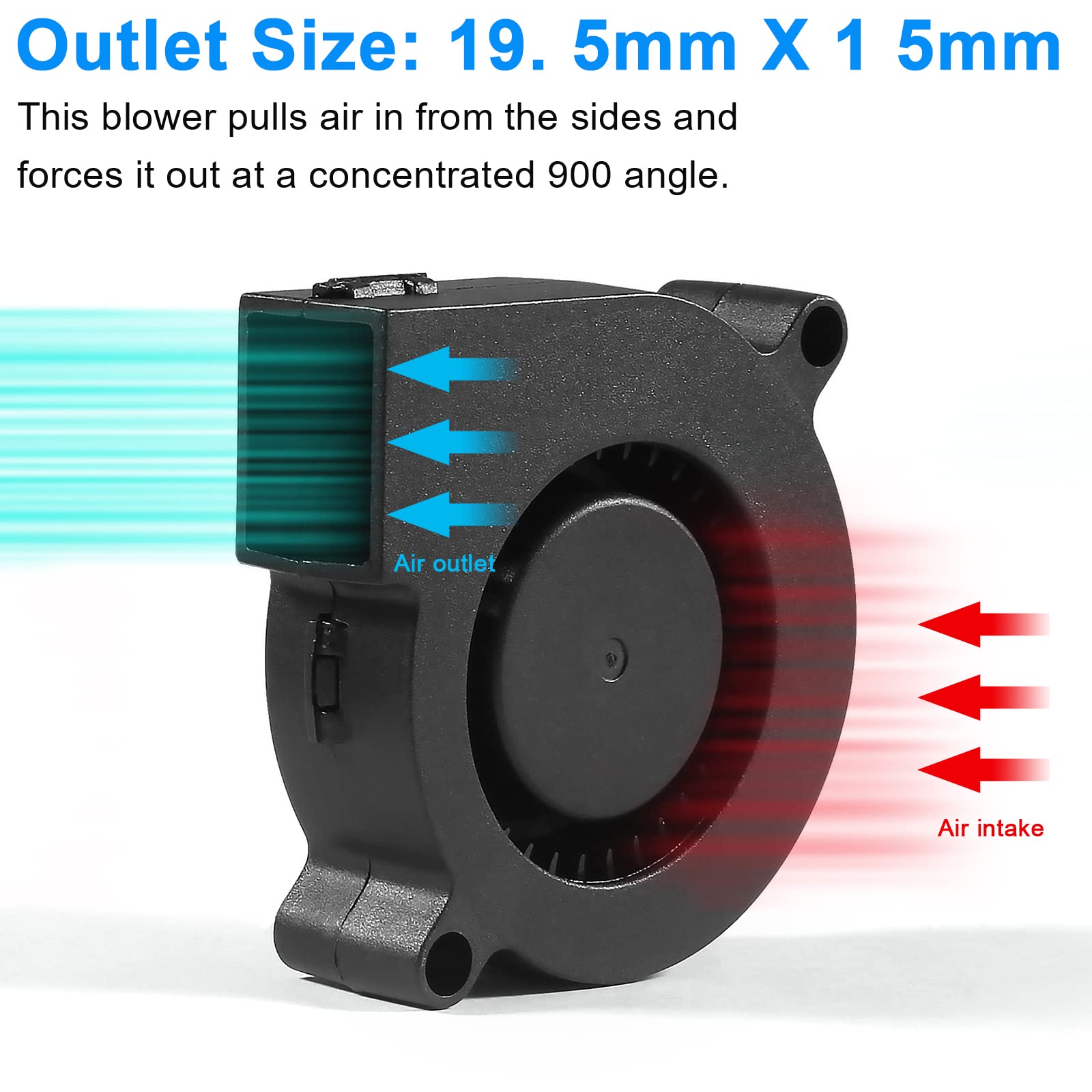 Aitiao 6Pcs 5015 Blower Cooling Fan,Dc 24V 50X50X15Mm 3D Printer Blower Brushless Cooling Fans 5015 Oil Bearing Turbine Fans Blo