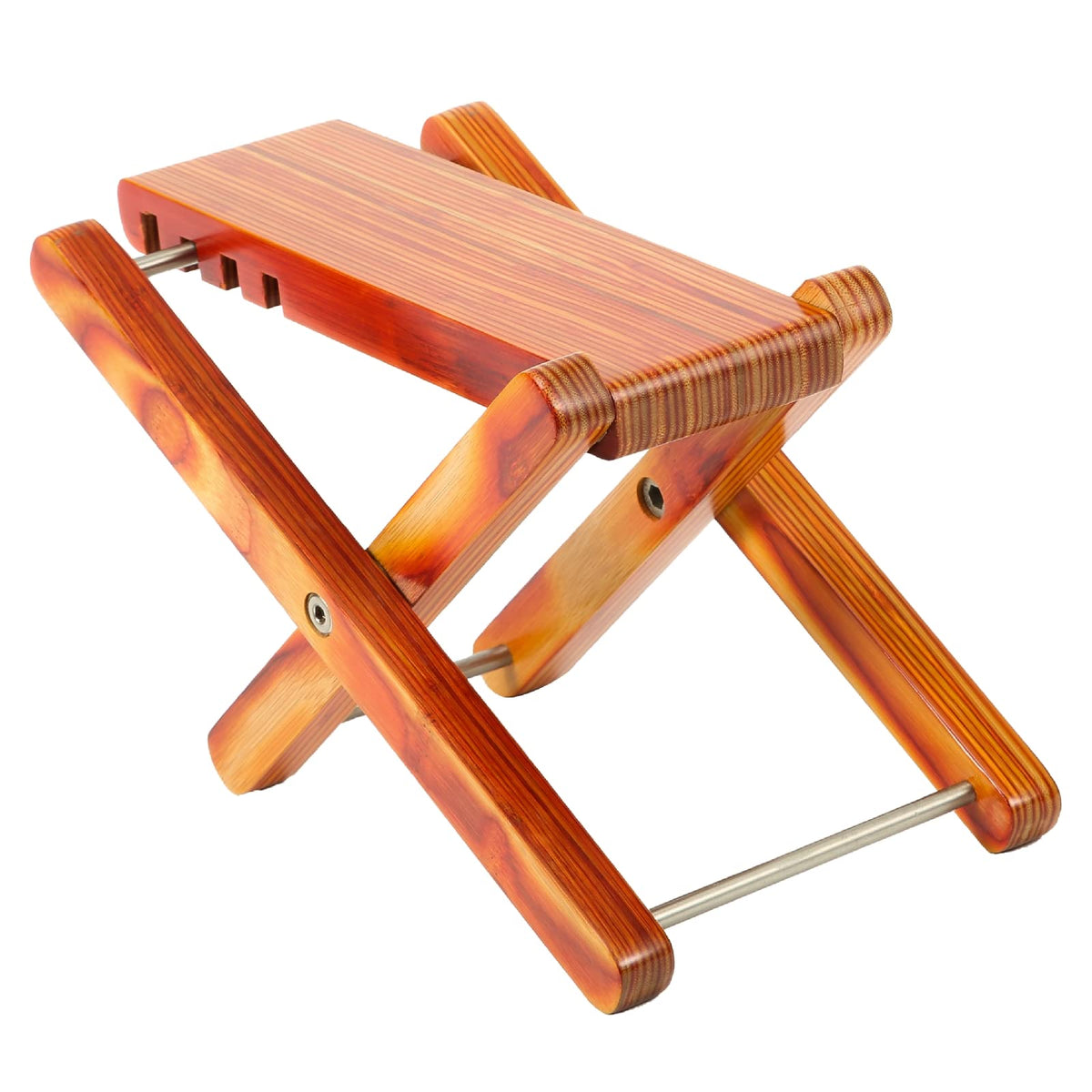 Miwayer Bamboo 4 Gears Adjustable Upscale Guitar Foot Rest Non Slip Foot Stool Foldable Footrest From 4.5'' Up To 8''