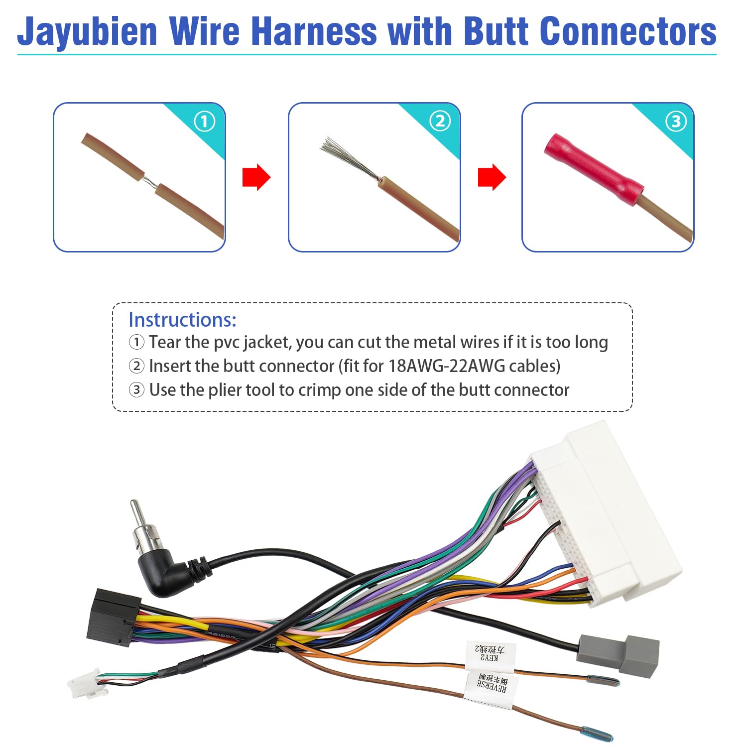 Jayubien Car Radio Wiring Harness Kit For 2016 Up Hyundai Tucson Sonata Elantra Accent Kia Soul Rio Forte Optima,16Pin Iso Stere