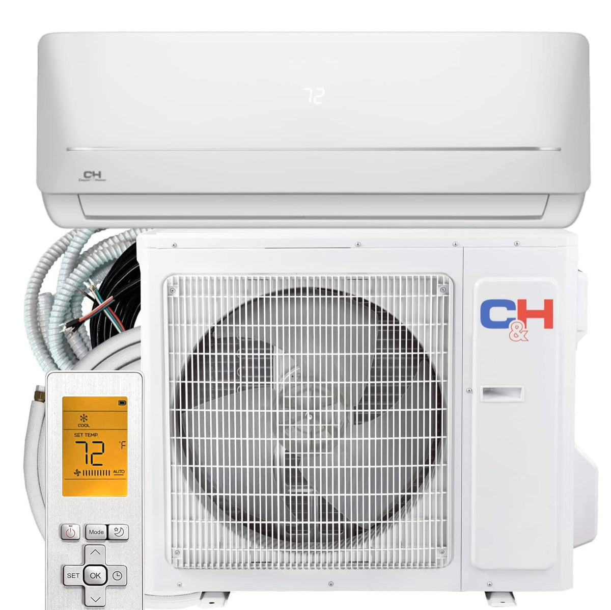 Cooper & Hunter Mia Series, Mini Split Air Conditioner And Heater, 9,000 Btu, 230V, 21.7 Seer, Wall Mount Ductless Inverter Heat