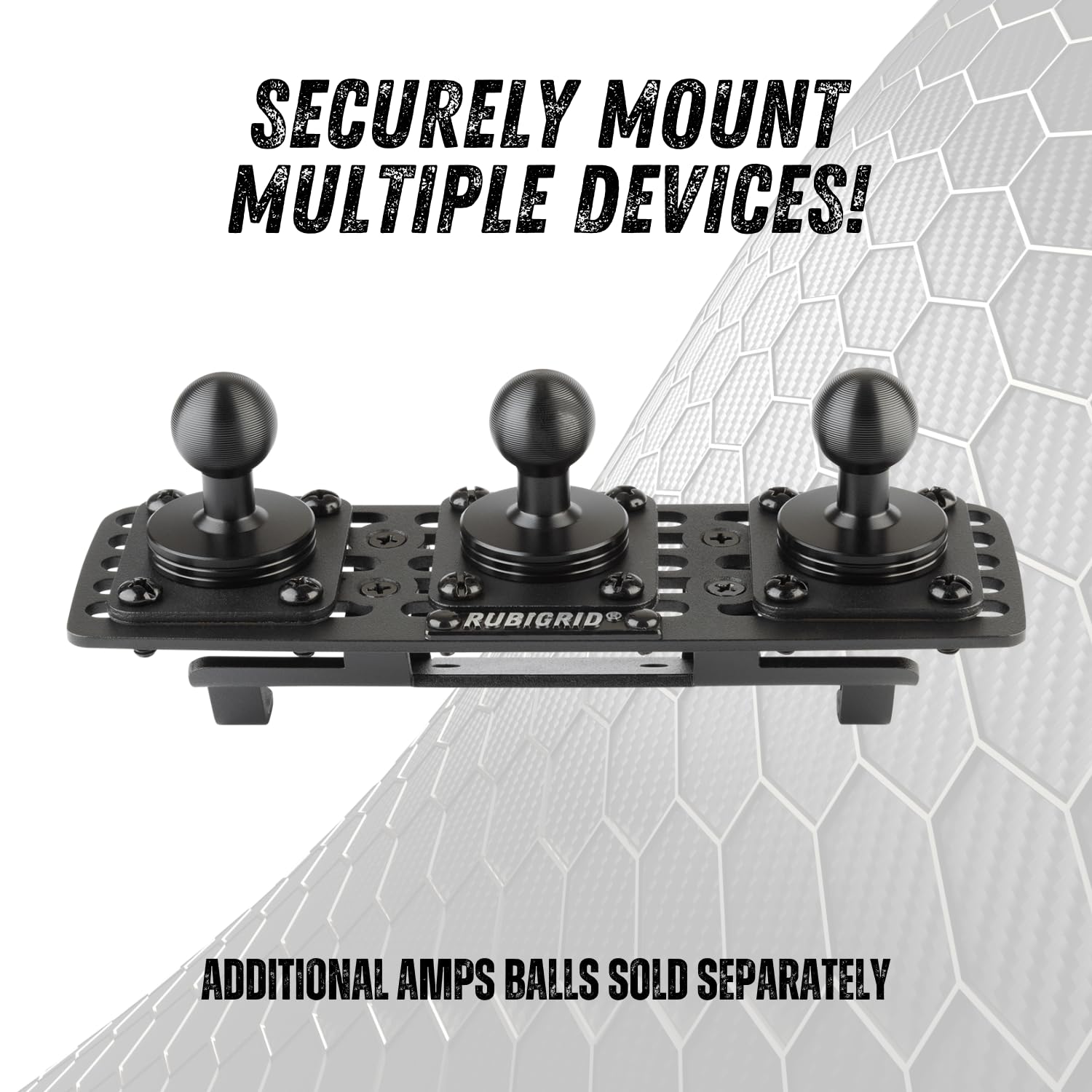 Bulletpoint Metal Dash Mount Cell Phone Holder Compatible With 2013-2018 Ram Truck & 2019+ Ram 1500 Classic (Rubigrid)