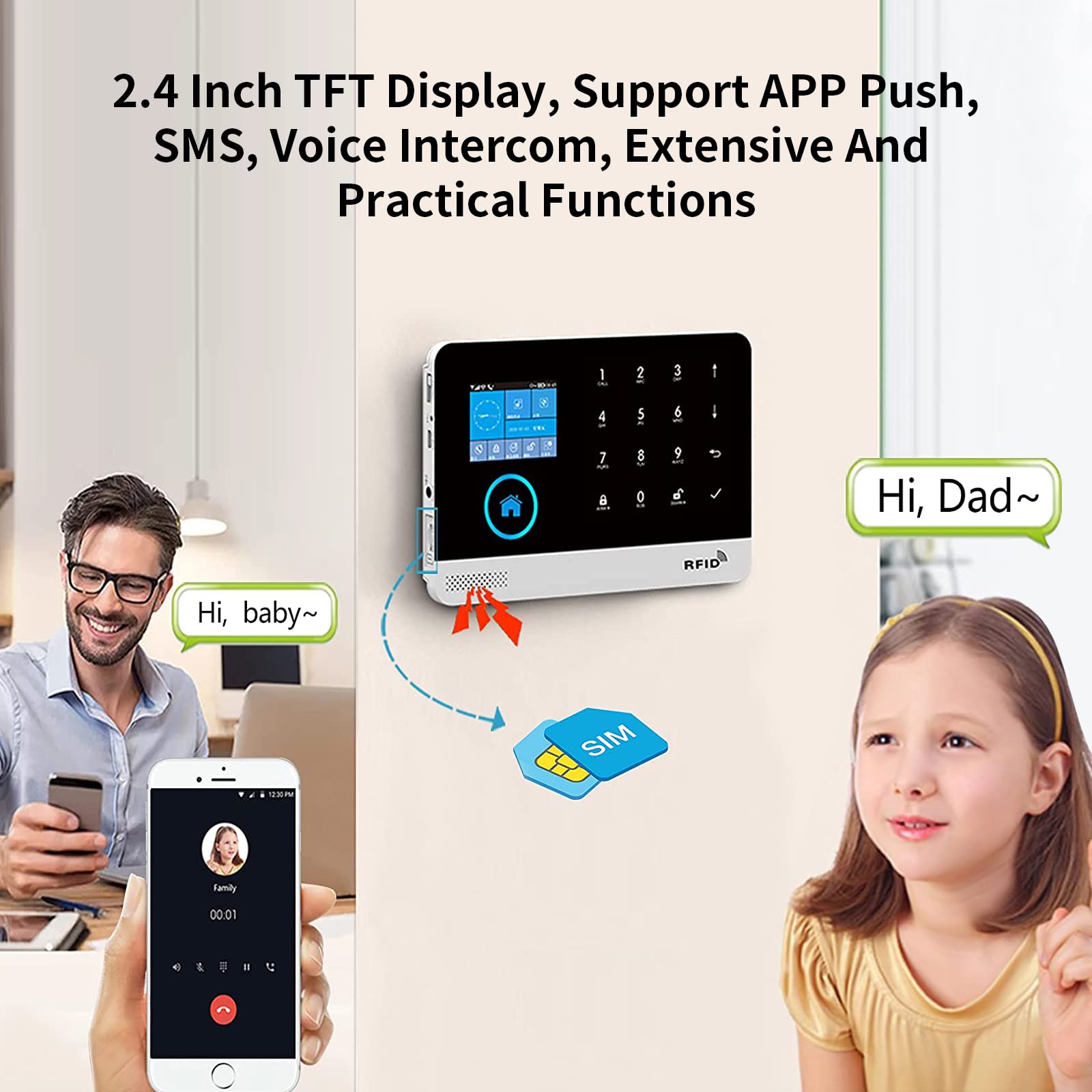 Clouree Wifi 4G Alarm System For Home Security, Wireless Home Alarm 20 Piece Kit With Siren, Pir Motion Sensors, Remote Controls