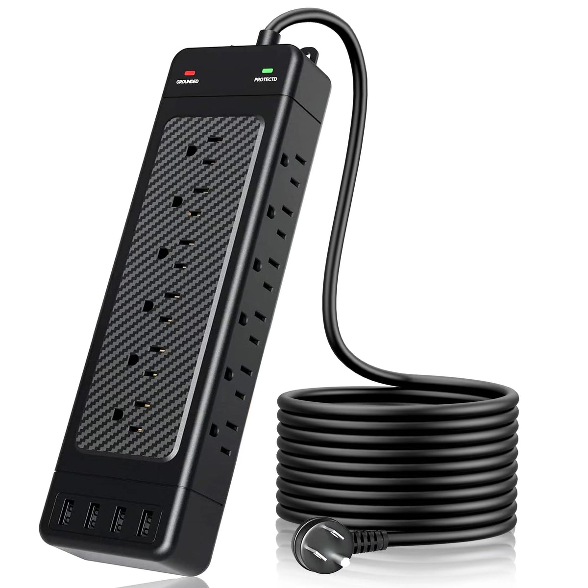 Power Strip Surge Protector, Yostyle Ultimate 18 Outlet With Smart Usb Ports | Wall Mountable Design | 10 Ft Heavy Duty Extensio