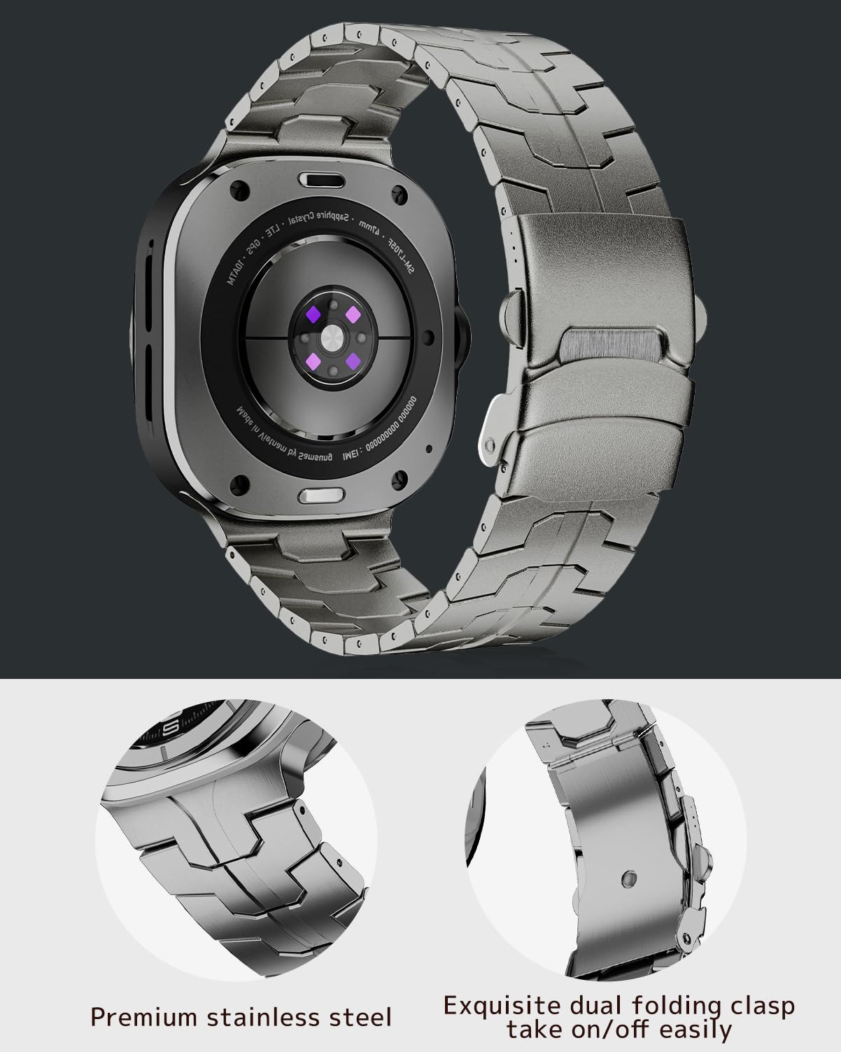 Ninki Stainless Steel Watch Strap For Samsung Galaxy Watch 8 Band 44Mm /40Mm & Galaxy Watch8 Classic Loop,Metal Galaxy 8 44Mm Wa