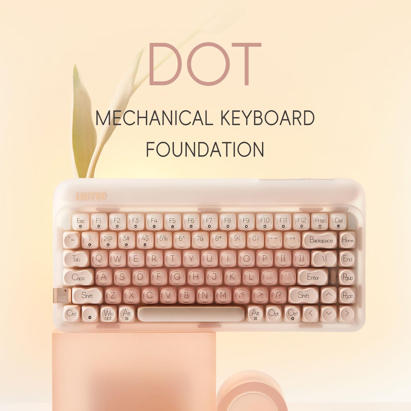 Lofree Dot Foundation Mechanical Keyboard, 75% Rechargeable Hot Swappable Keyboards With 3 Types Connection For Windows, Mac Os/
