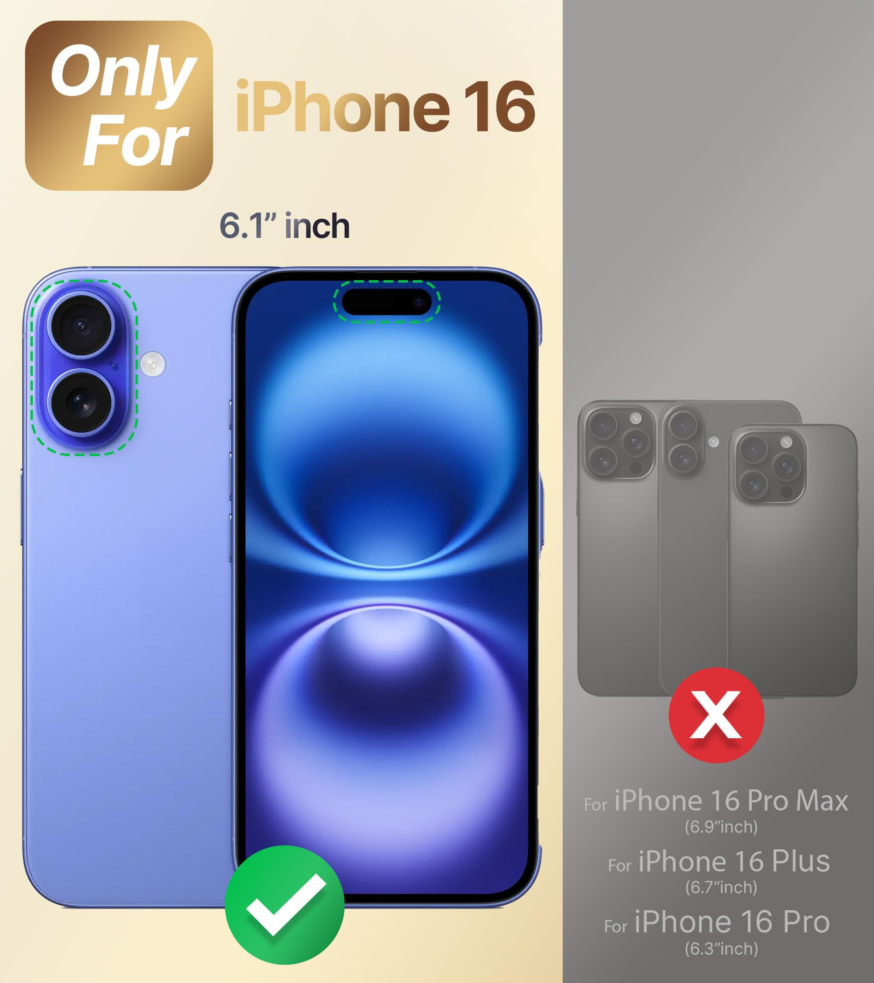 Miss Arts For Iphone 16 Case - Phone Case With Suction Cup Phone Mount [Hands-Free Strong Suction Grip Holder For Selfies And Vi