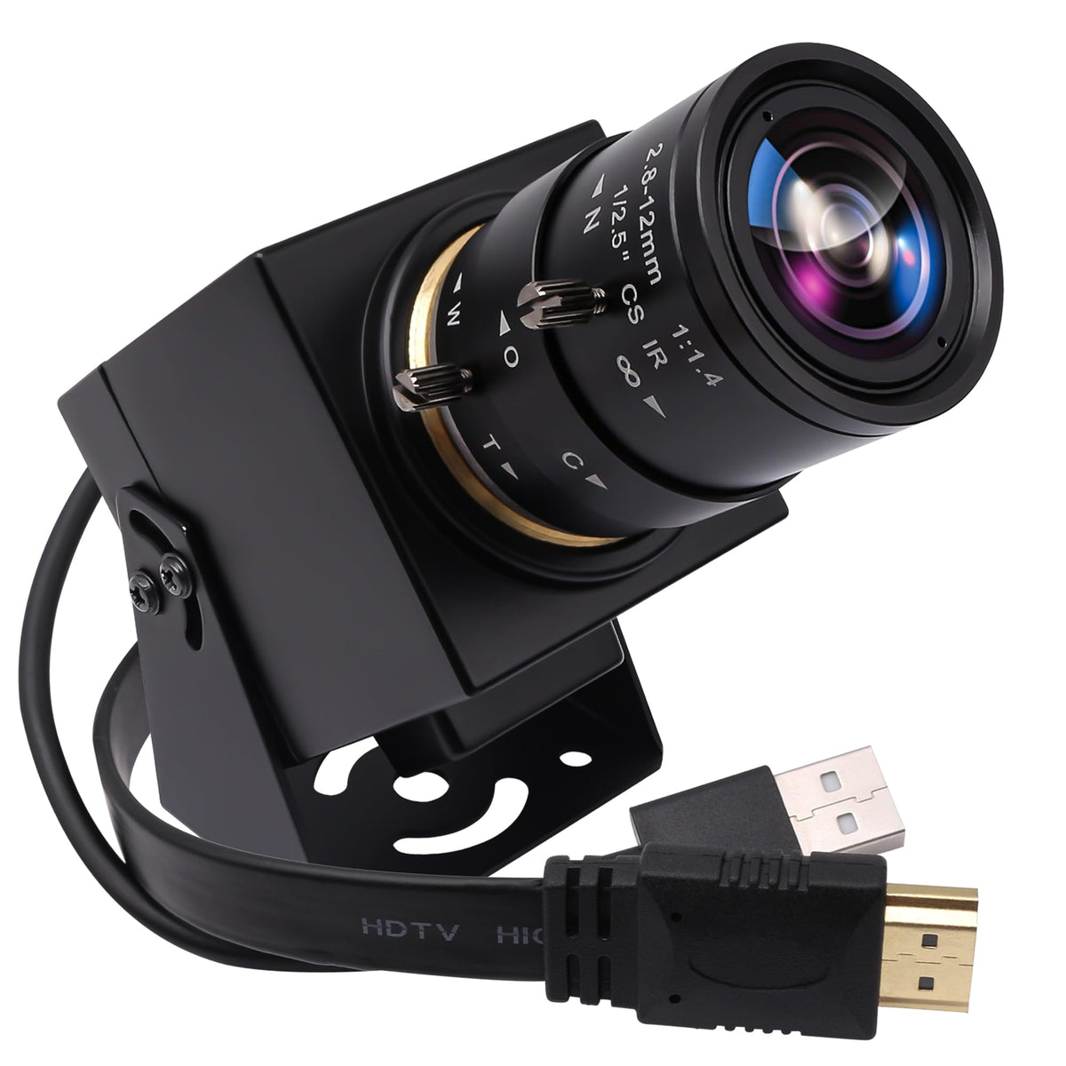 Svpro 4K Camera Hdmi Usb Dual Interface Manual Zoom Webcam For Pc,2.8-12Mm Cs Mount Lens Camera For Close-Up, Cmos Imx415 Indust