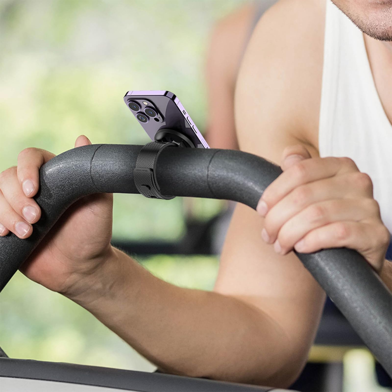 Moofit Magnetic Phone Holder, Magnet Fitness Phone Mount Accessory For Gym, Fitness Bikes, Workout Equipment, Stroller And Cart
