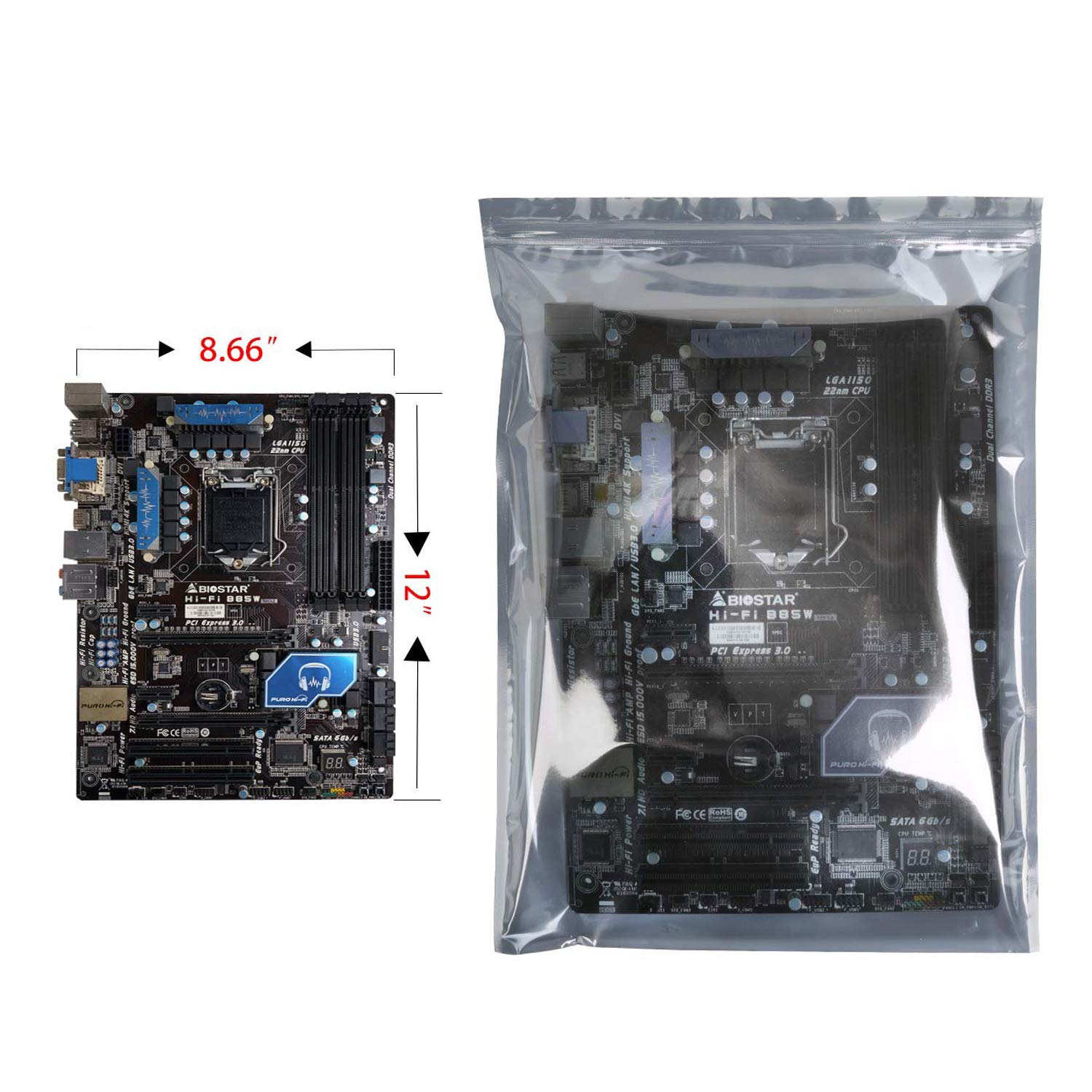 Kukubags 30Pcs 11X15 Inch Anti Static Bag With 30Pcs Antistatic Labels, Static Free Bag For Electronics, Large Resealable Non St