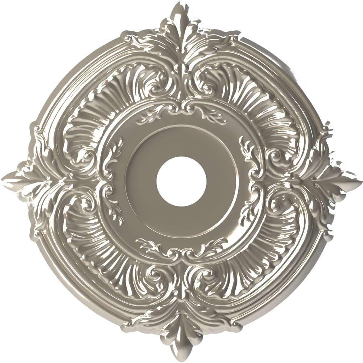 Ekena Millwork CMP22ATBCR Attica Thermoformed PVC Ceiling Medallion (Fits Canopies up to 7 3/4), 22OD x 3 1/2ID x 1P, Bright Coa