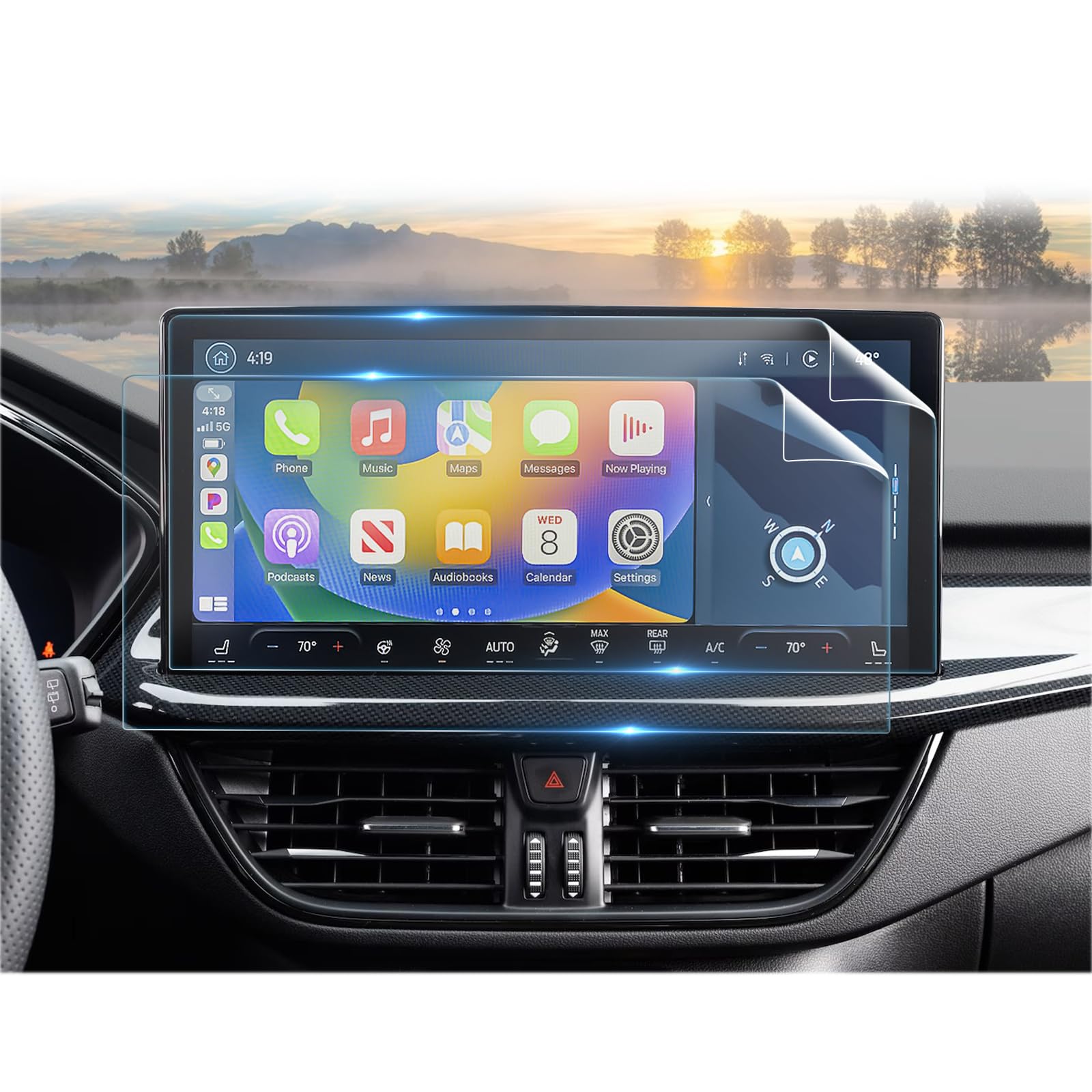 Cdefg Screen Protector For Ford Escape Hybrid 2025 2024 2023 Accessories (St Line/Select/Platinum/Elite/Plug In) Touchscreen Cover Protector For Ford Escape 2023 2024 2025 2Pcs 13.2' Nano Film