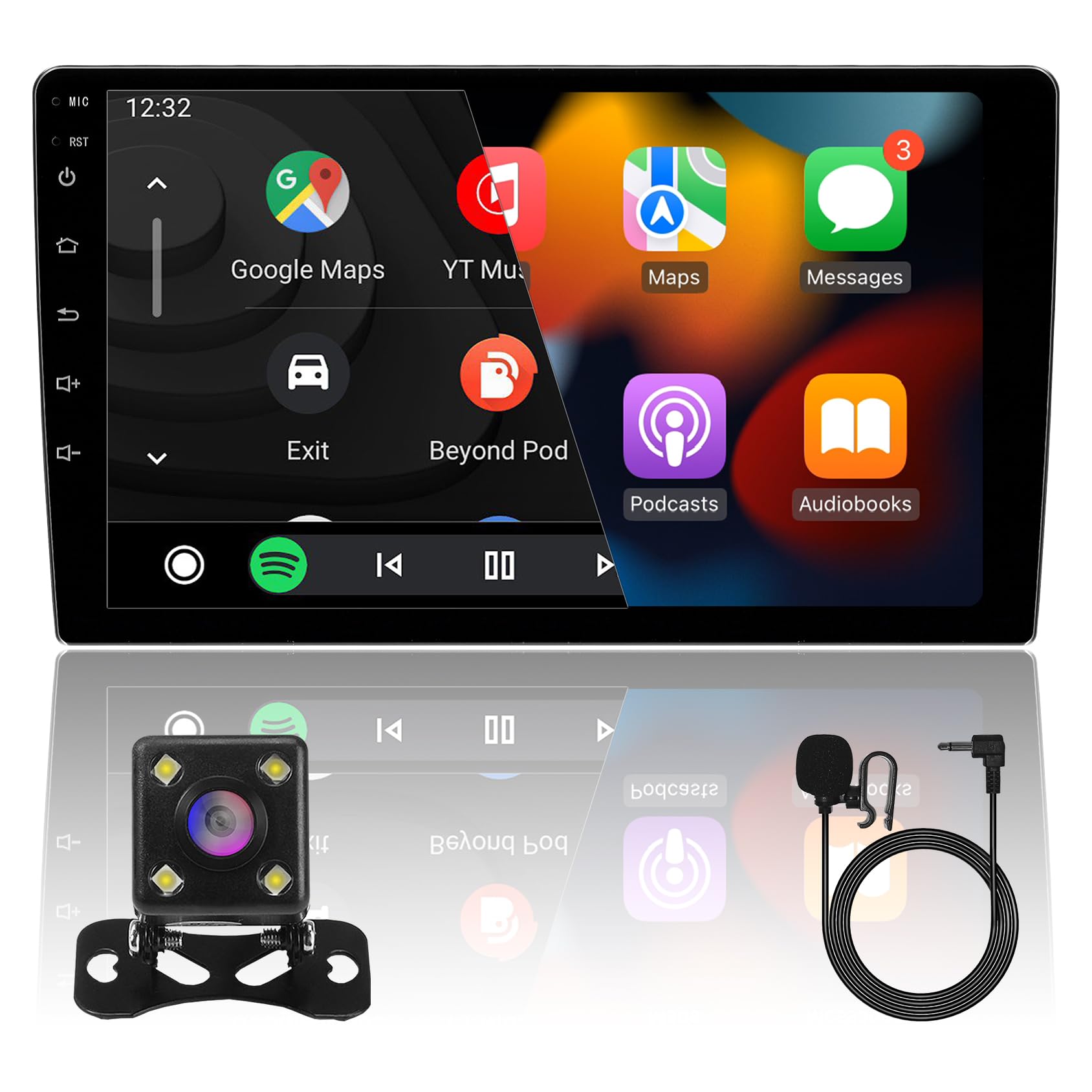 10Inch 2+32Gb Ips Full Touch Screen Android Car Radio Audio Video Stereo Player For 2Din Raido Model With Carplay Android Auto W